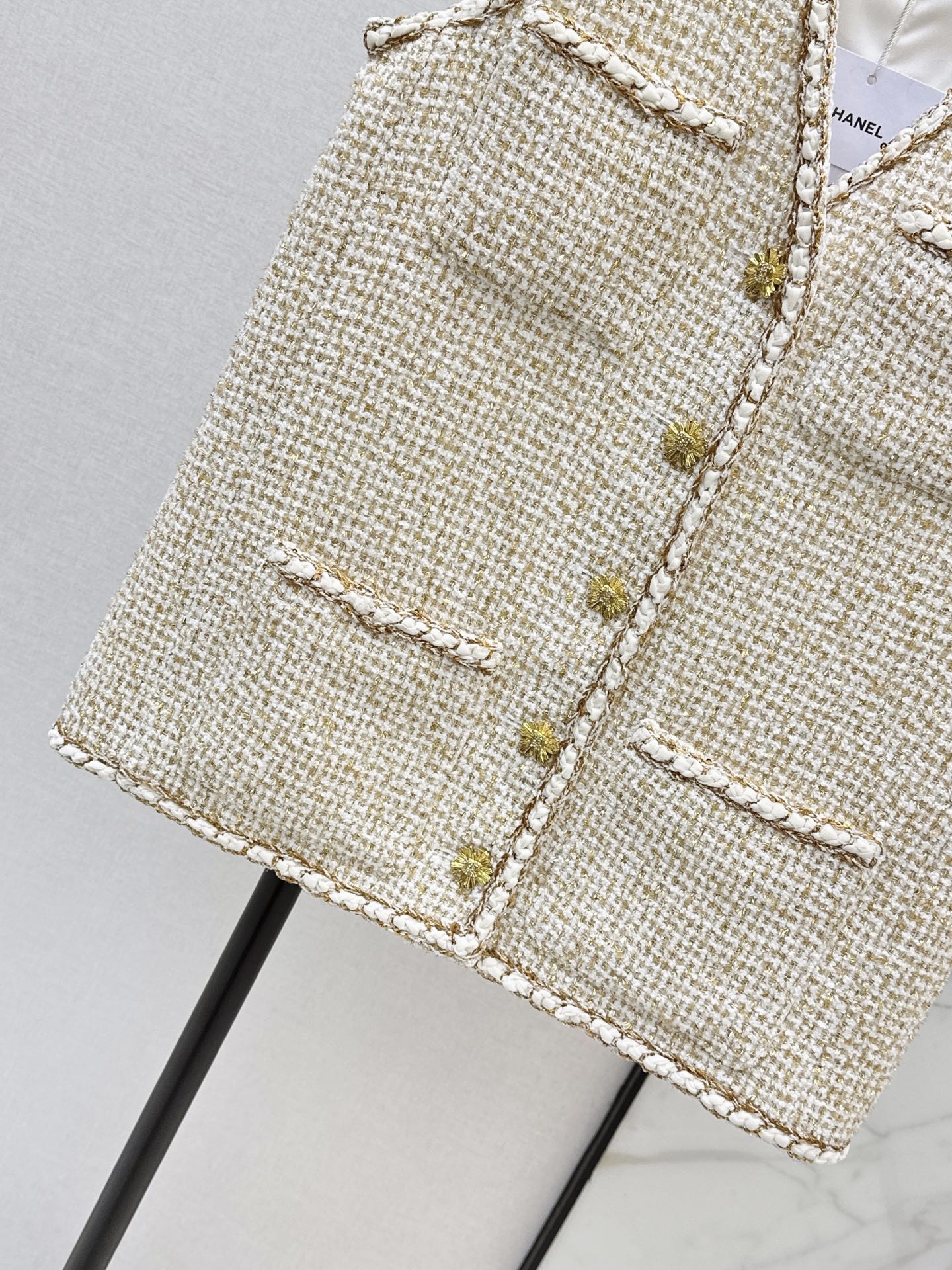 Chan 26fw tweed woven vest