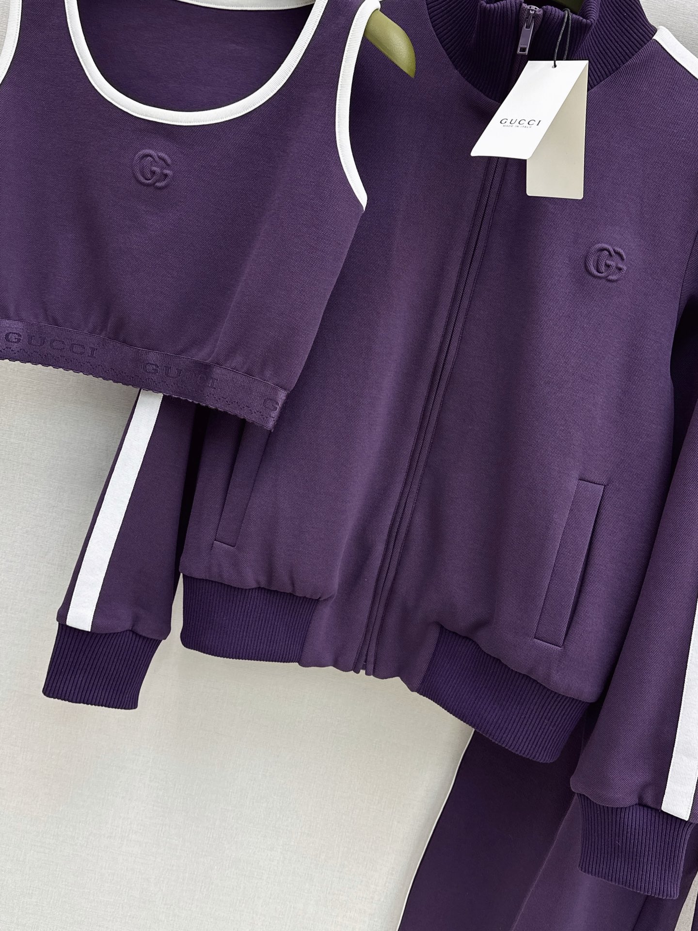 Guc 26fw zipper jacket vest pants sets