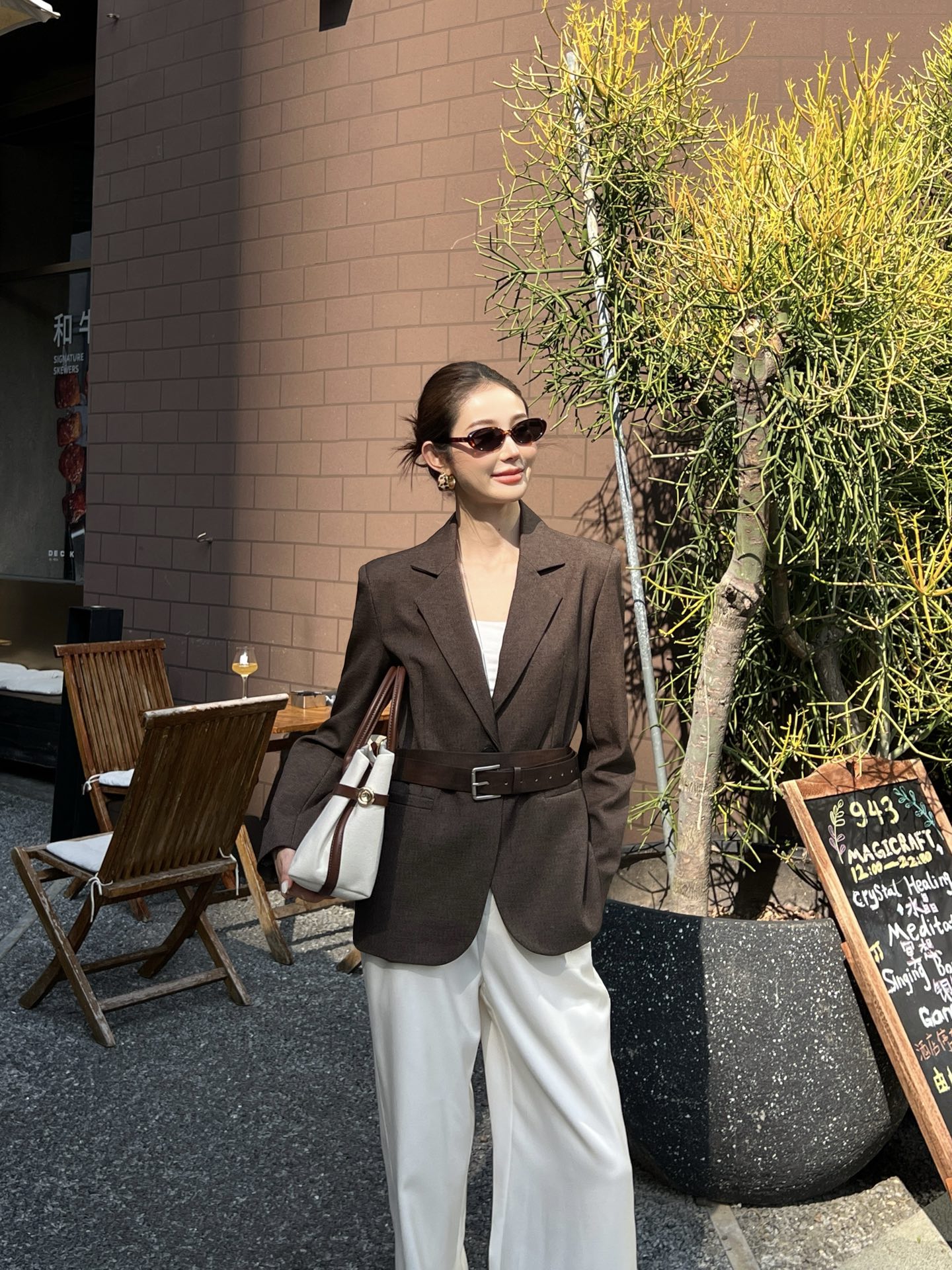 Max 26fw belted blazer