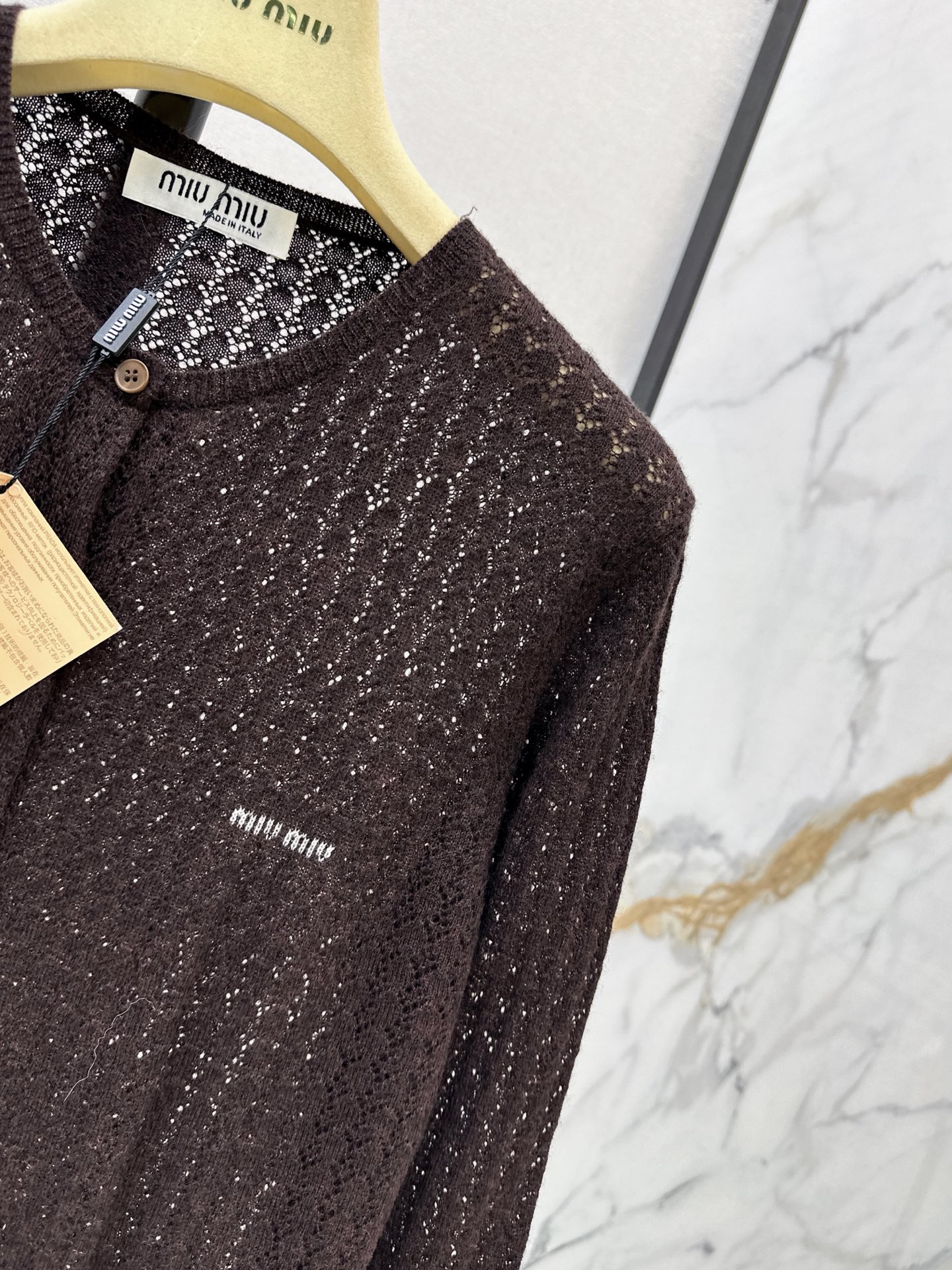 Miu 26fw hollow knit cardigan