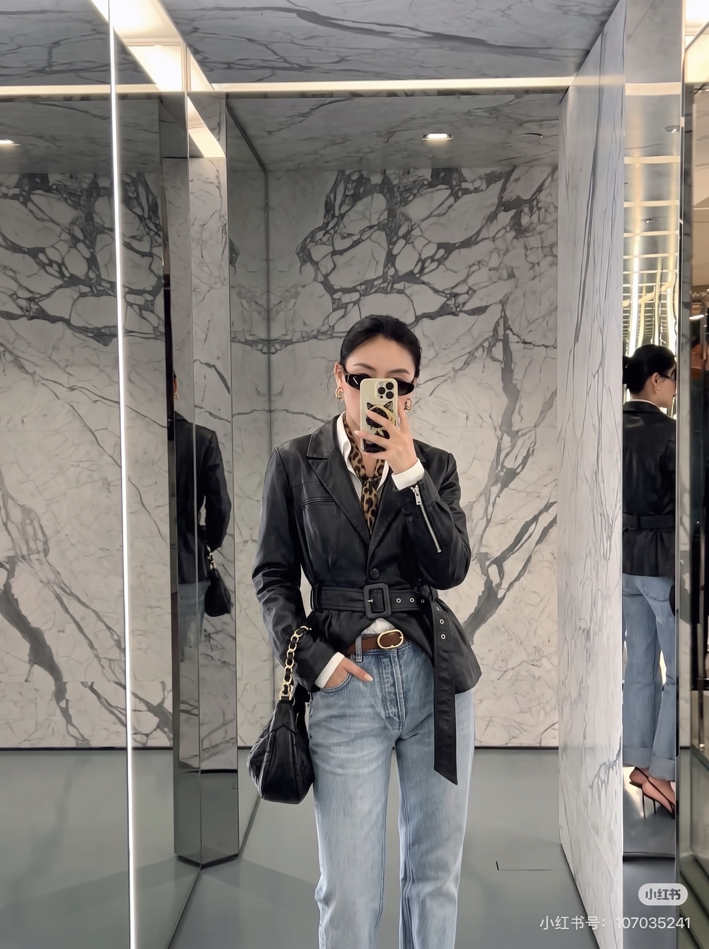 Sain 26fw belted leather jacket