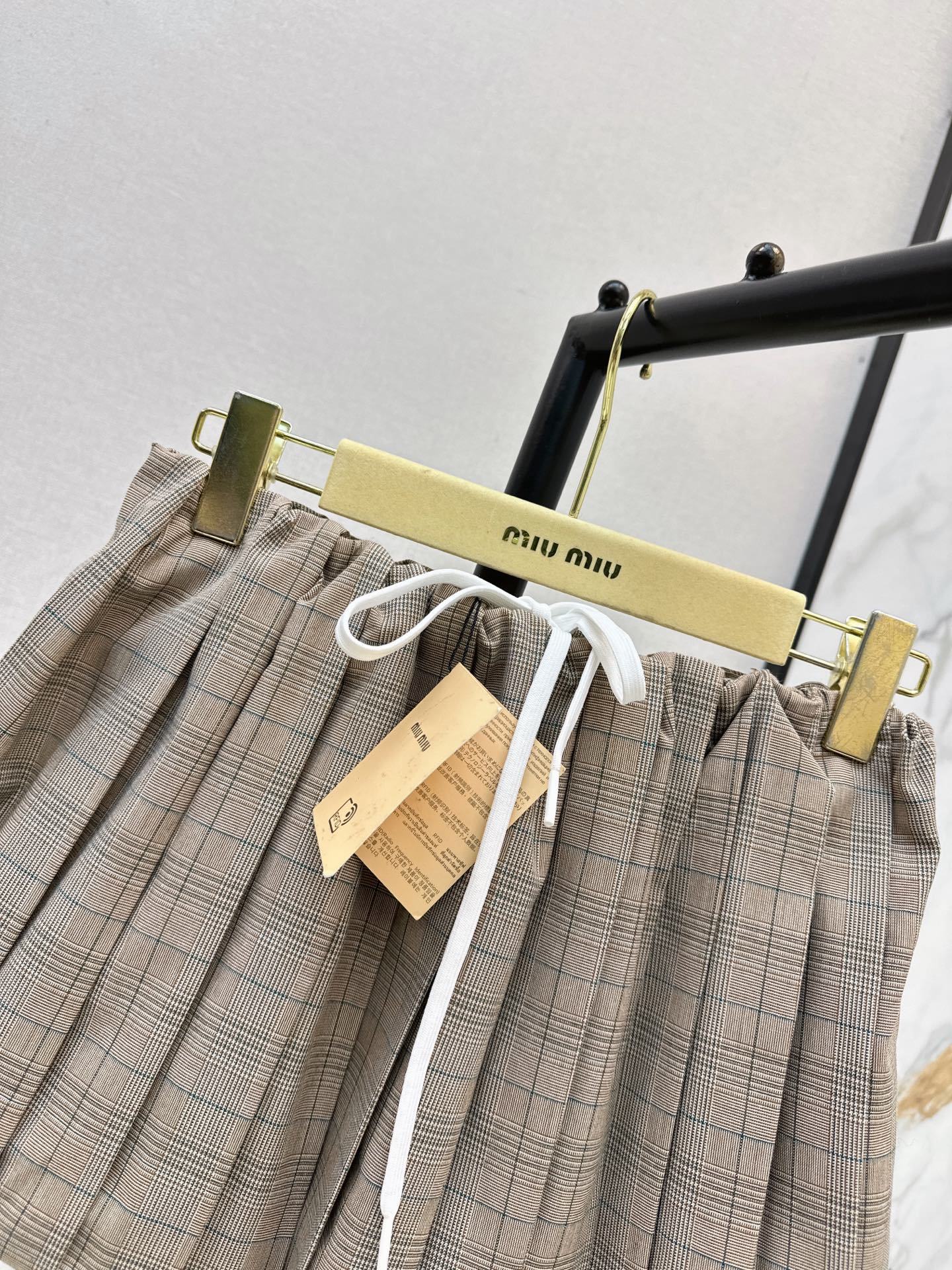 Miu 26fw check mini skirt
