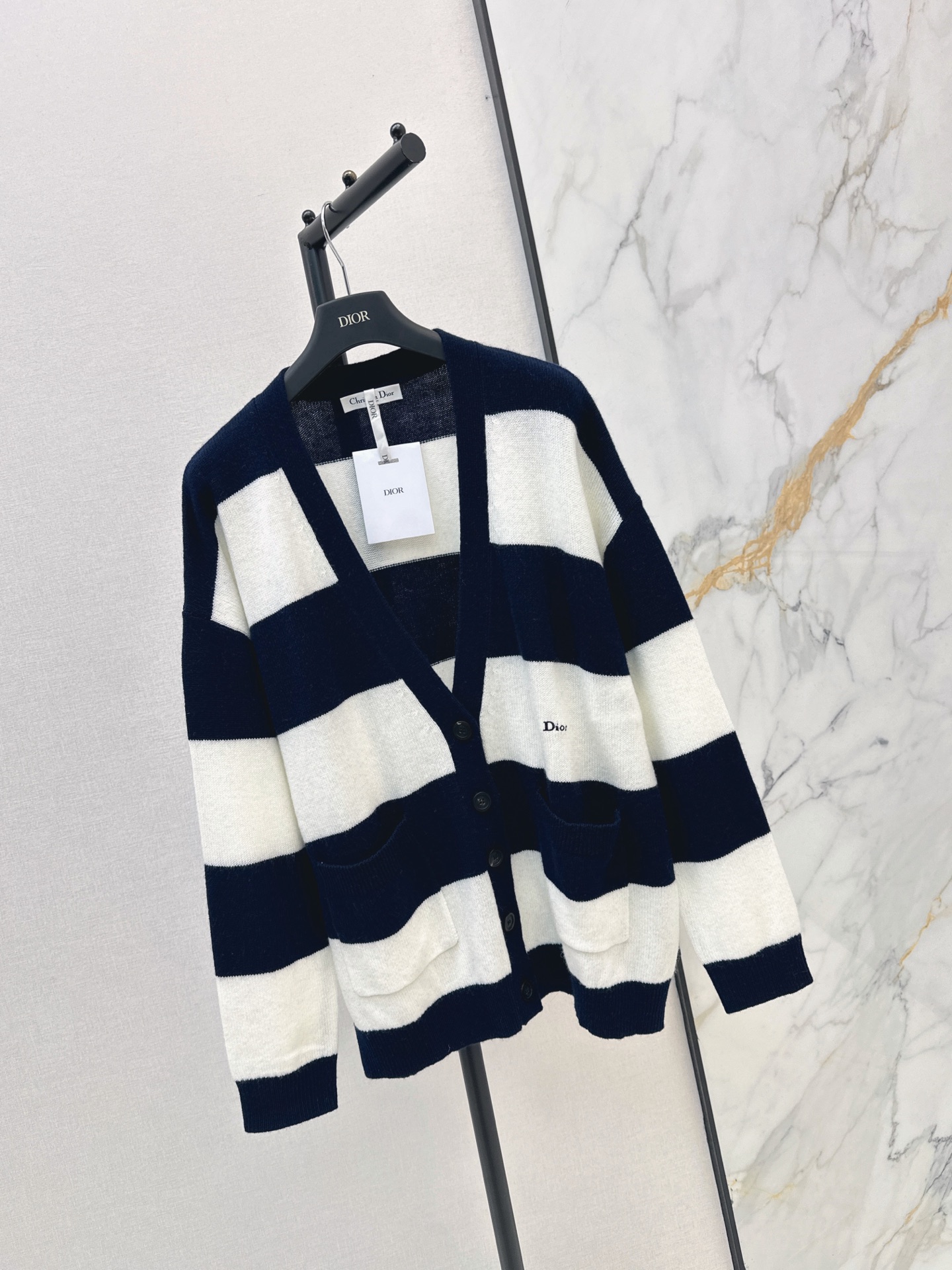 CD 26fw stripe cashmere cardigan