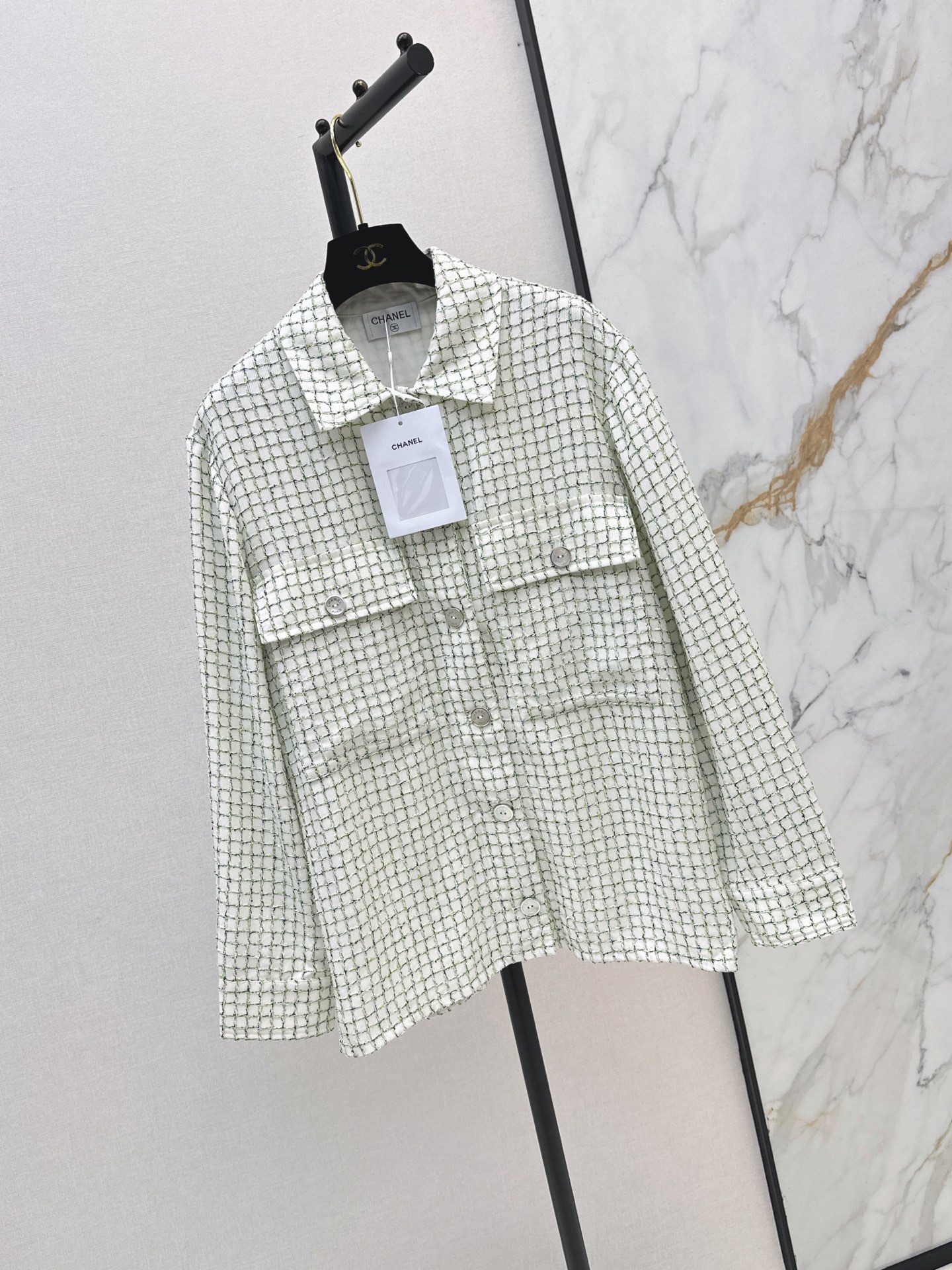 Chan 26fw tweed woven shirt jacket