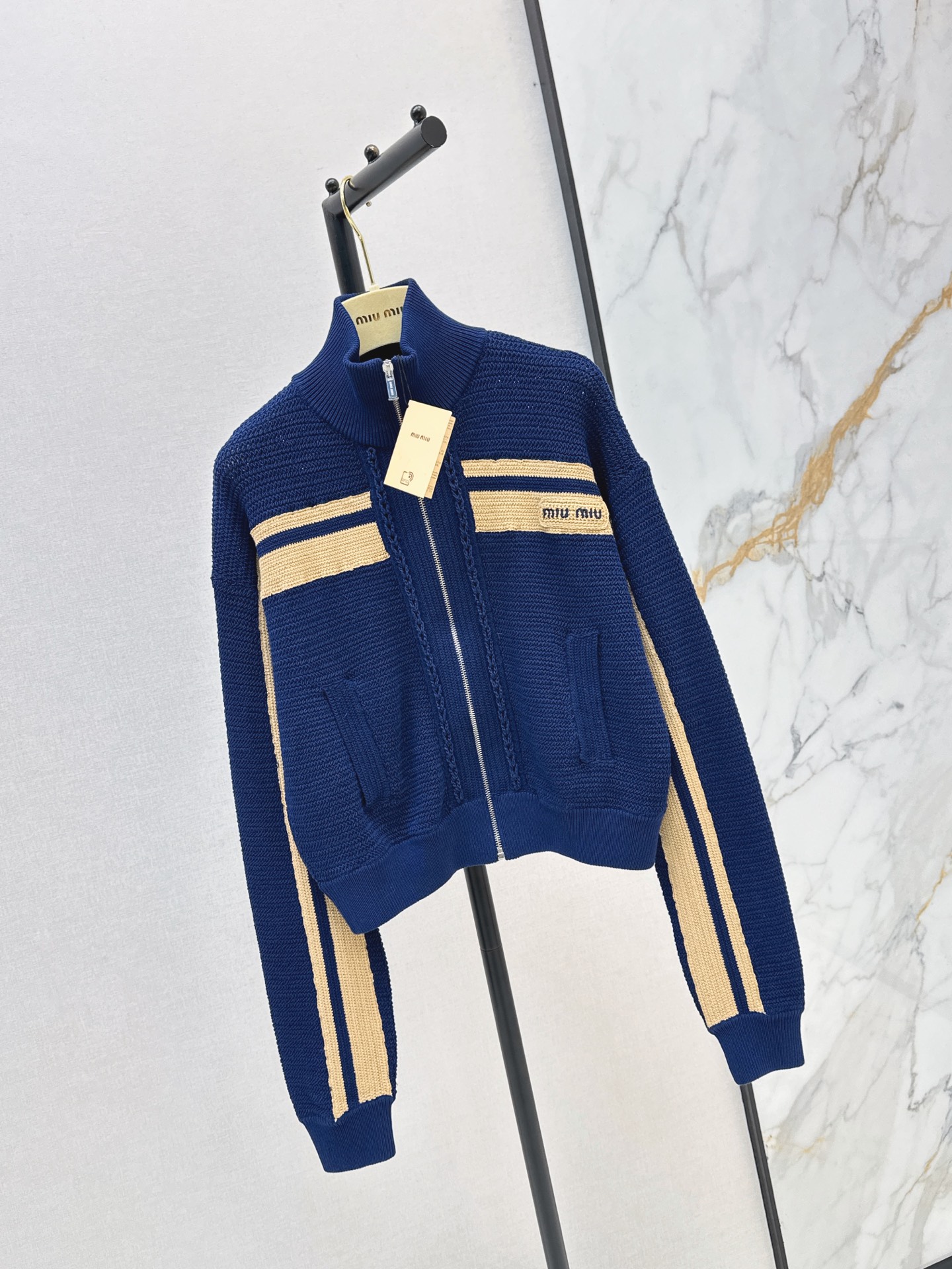 Miu 26fw knit bomber jacket