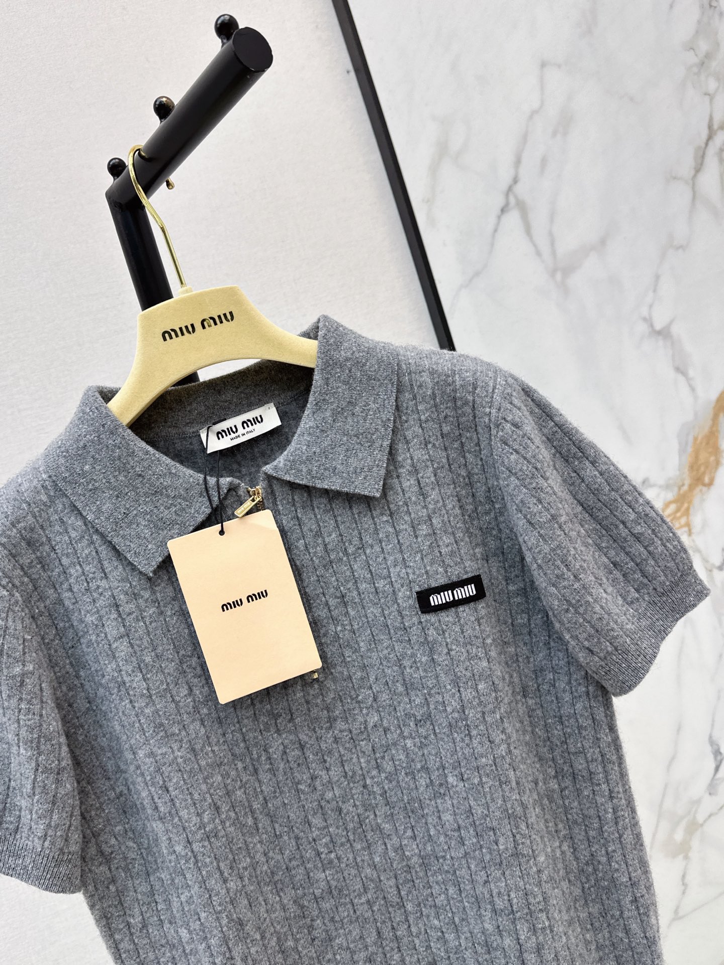 Miu 26fw wool polo knitwear