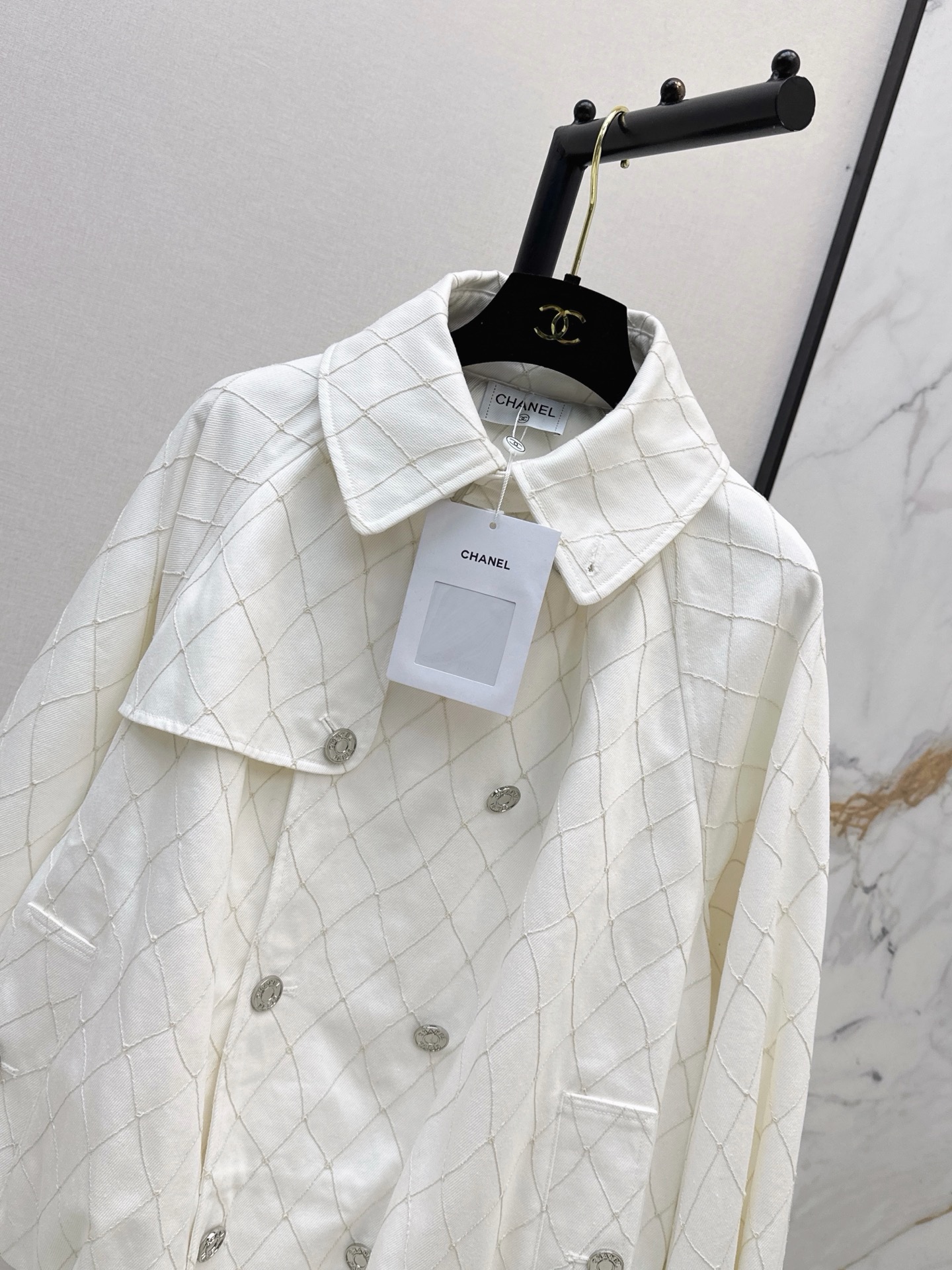 Chan 26fw denim cropped trench coats