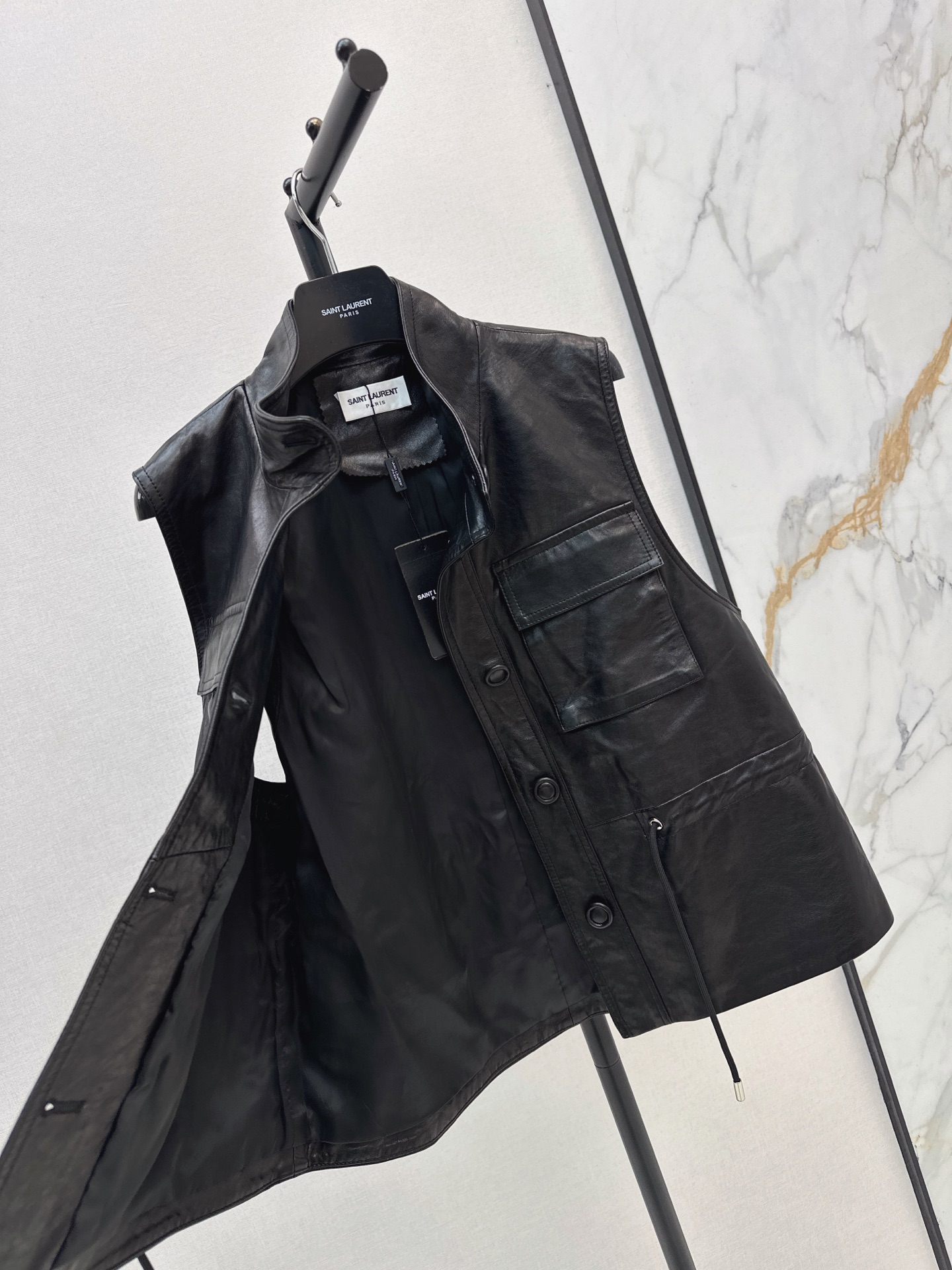 Sain 26fw leather vest jacket