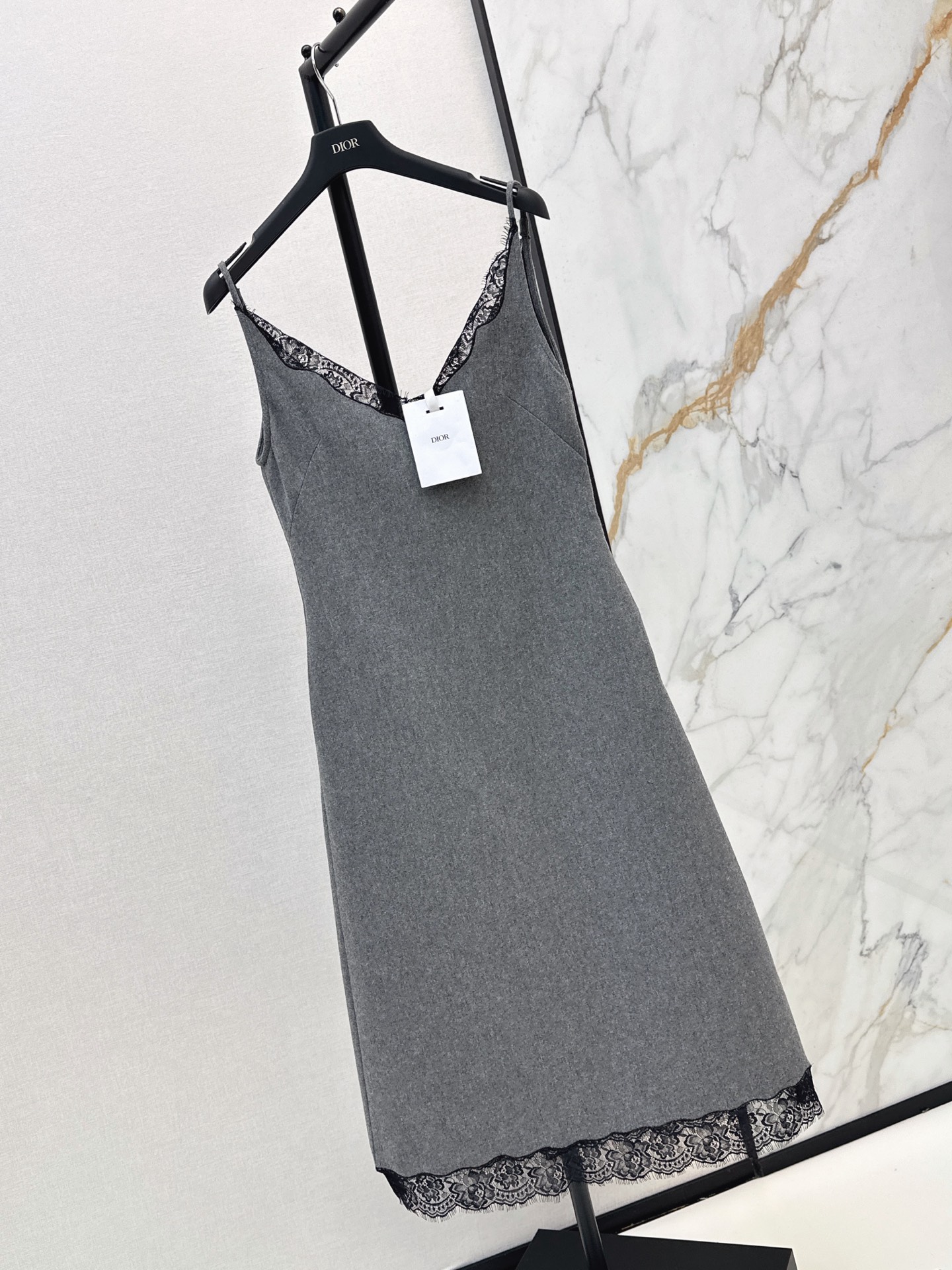 CD 26fw lace trim slip dress
