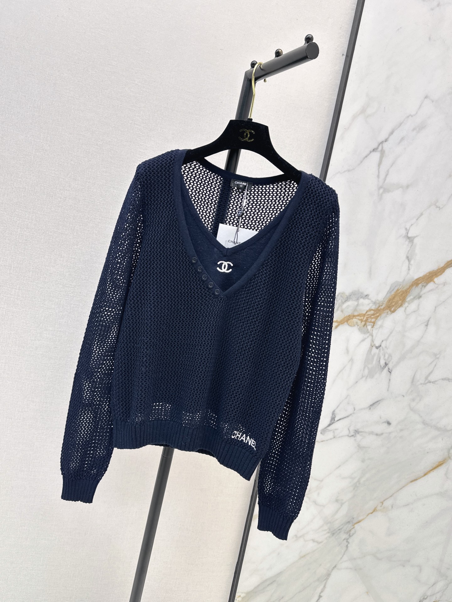 Chan 26fw 2in1 hollow knitwear