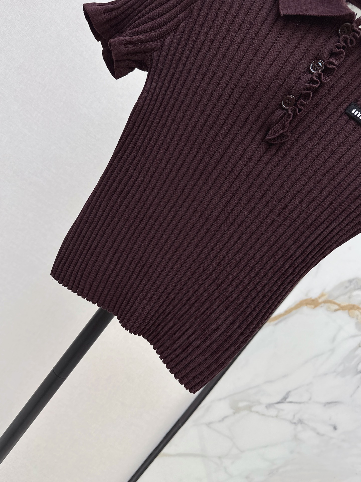 Miu 26fw polo knit top