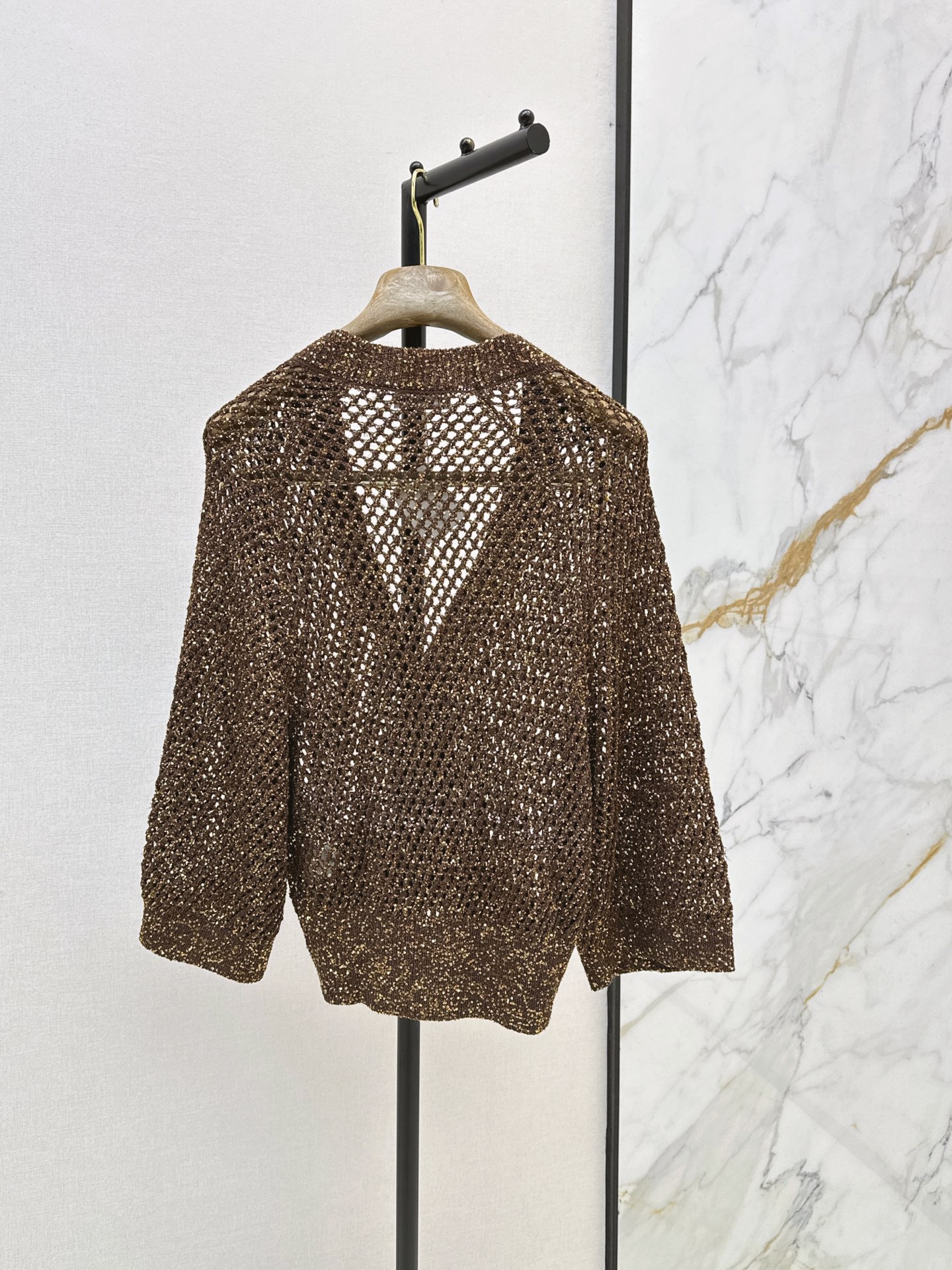 Brun 26fw embroidery sequin cardigan