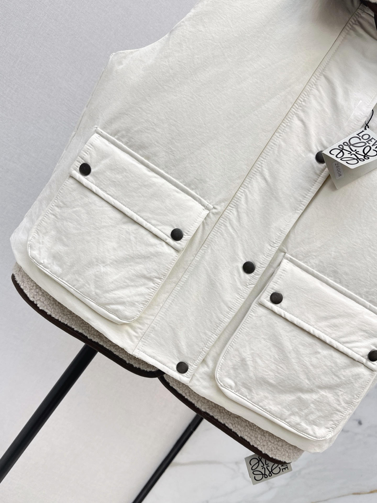 Loe 26fw tweed-fleece down vest