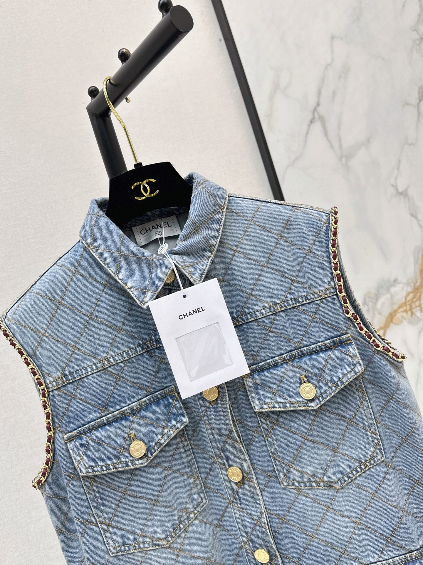 Chan 26fw denim vest jacket