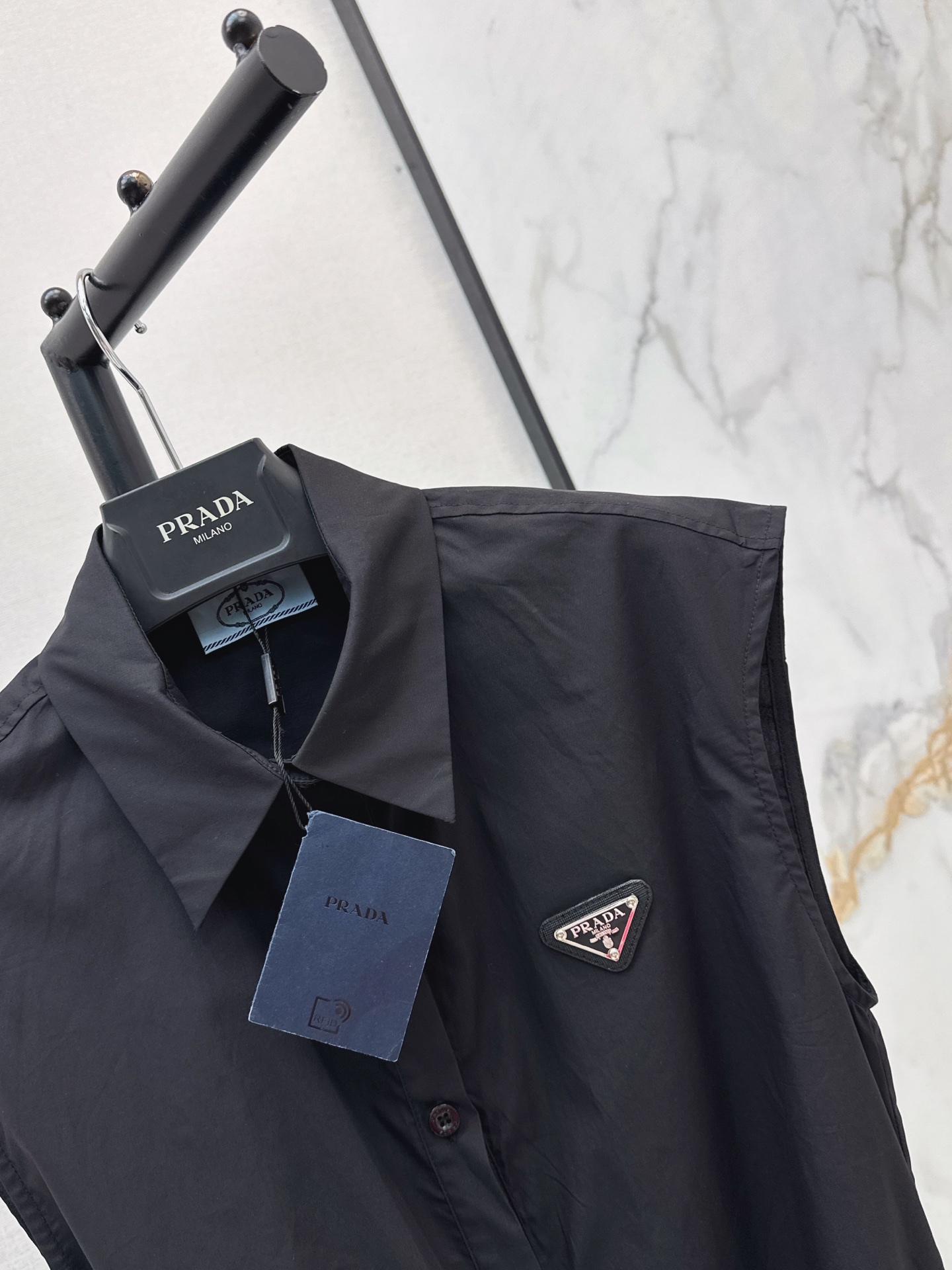 Pra 26ss sleeveless belted shirt dress