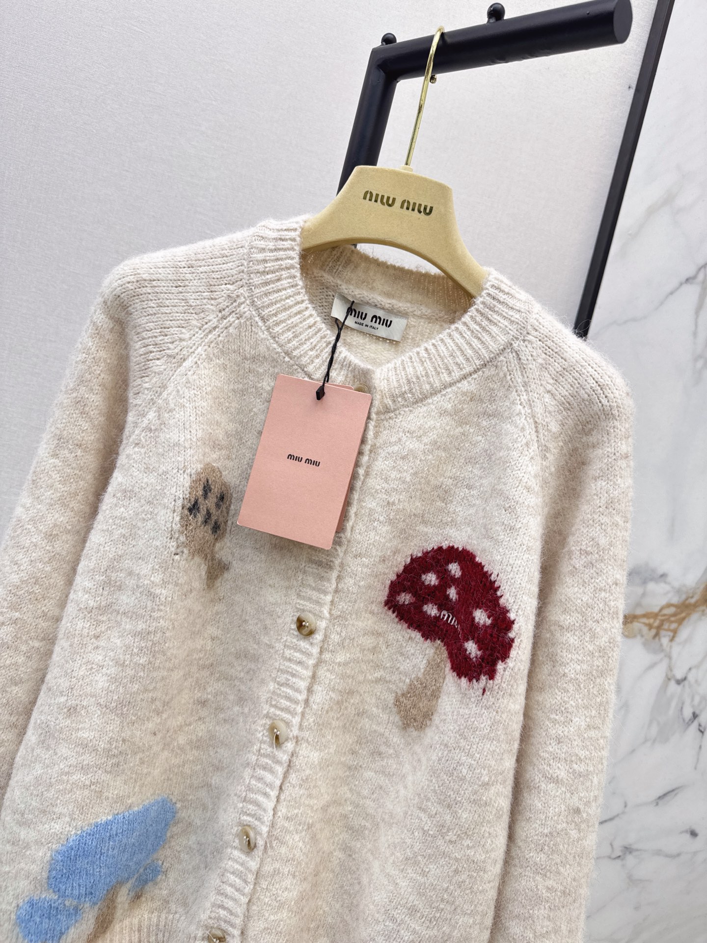 Miu 26fw jacquard knit cardigan
