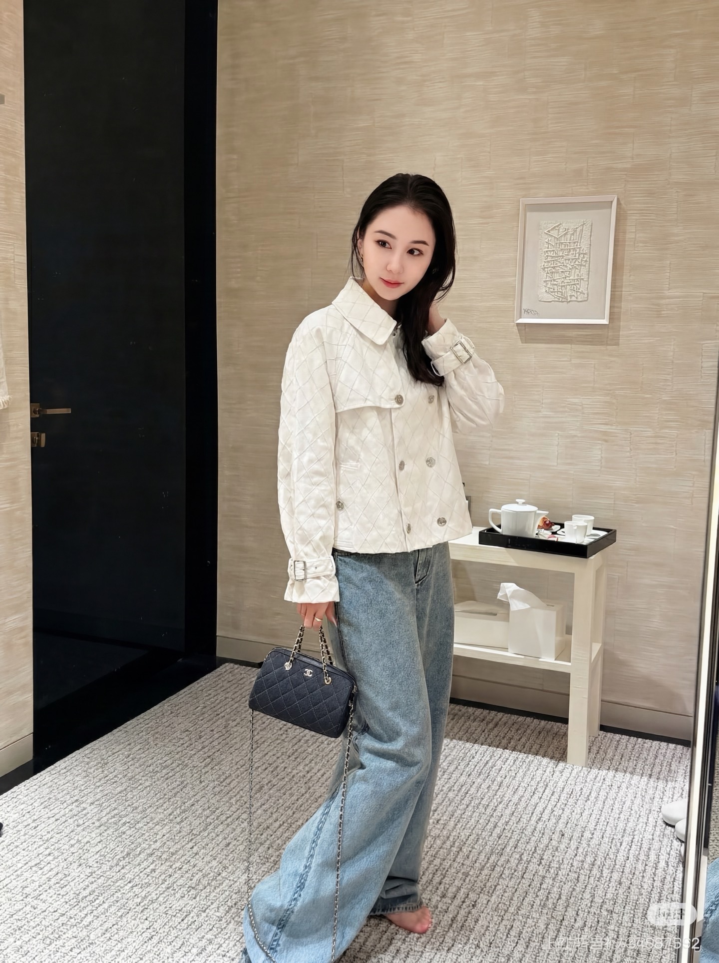 Chan 26fw denim cropped trench coats