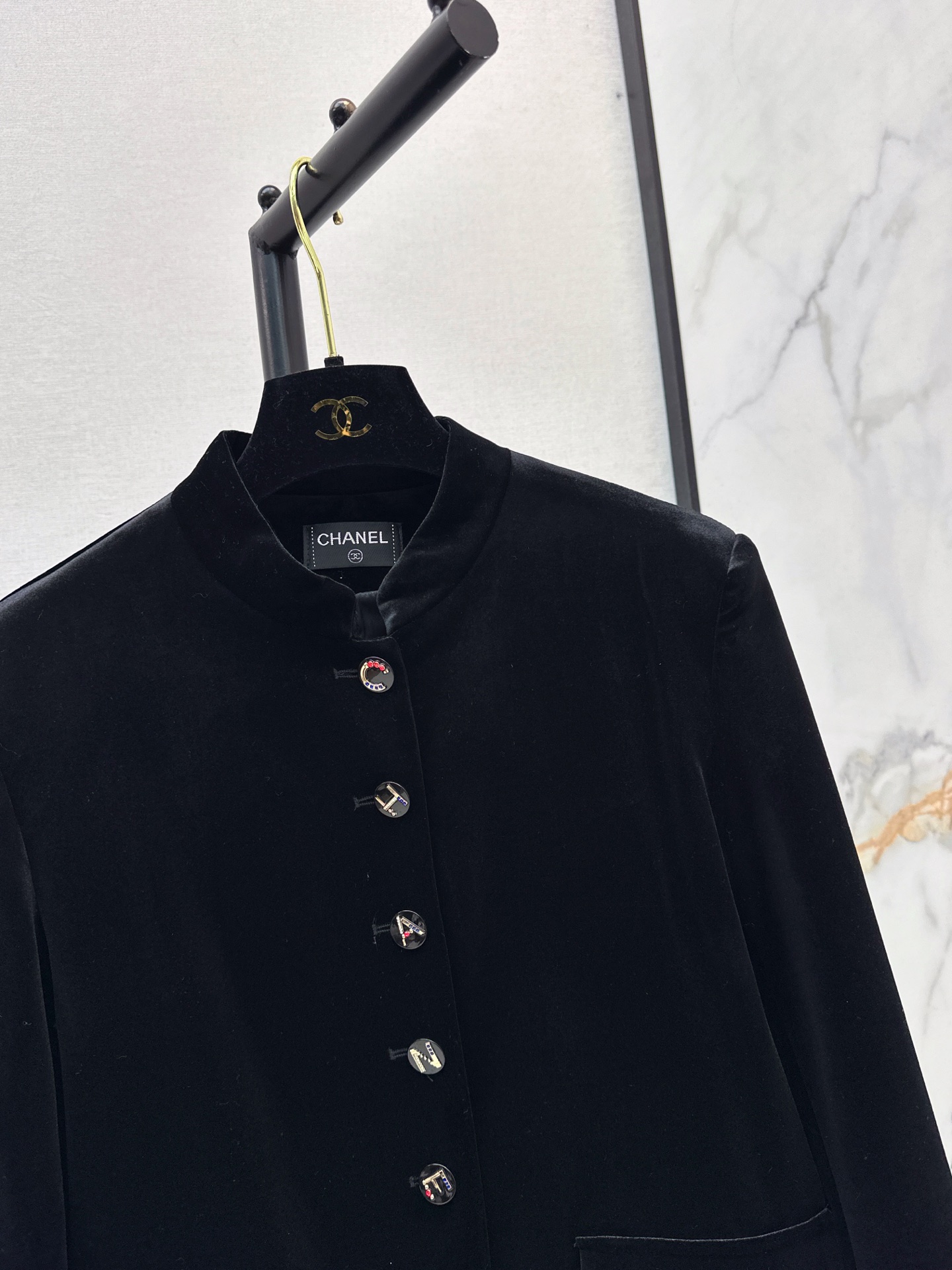 Chan 26fw velvet cropped jacket