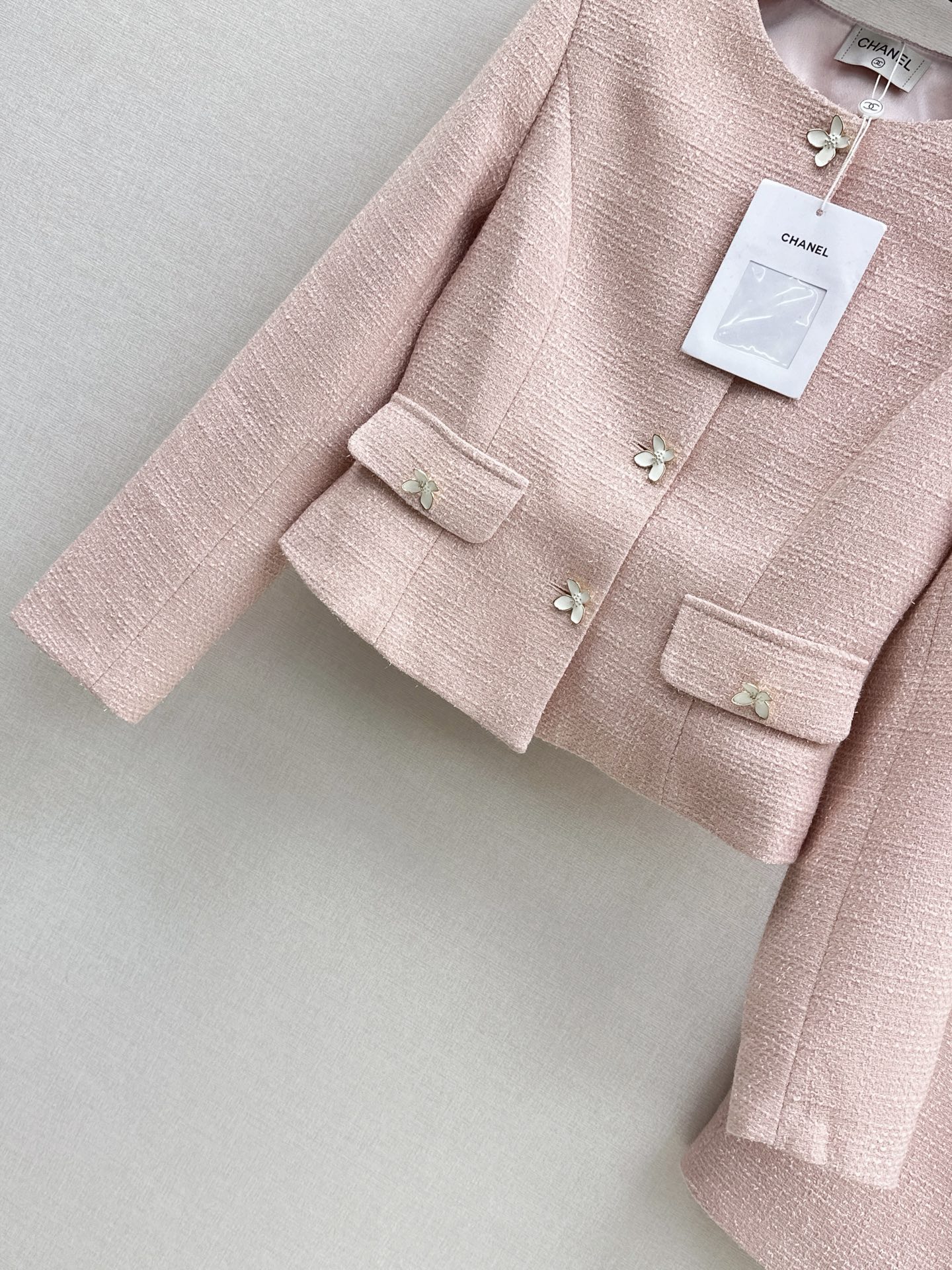 Chan 26fw tweed jacket skirt sets