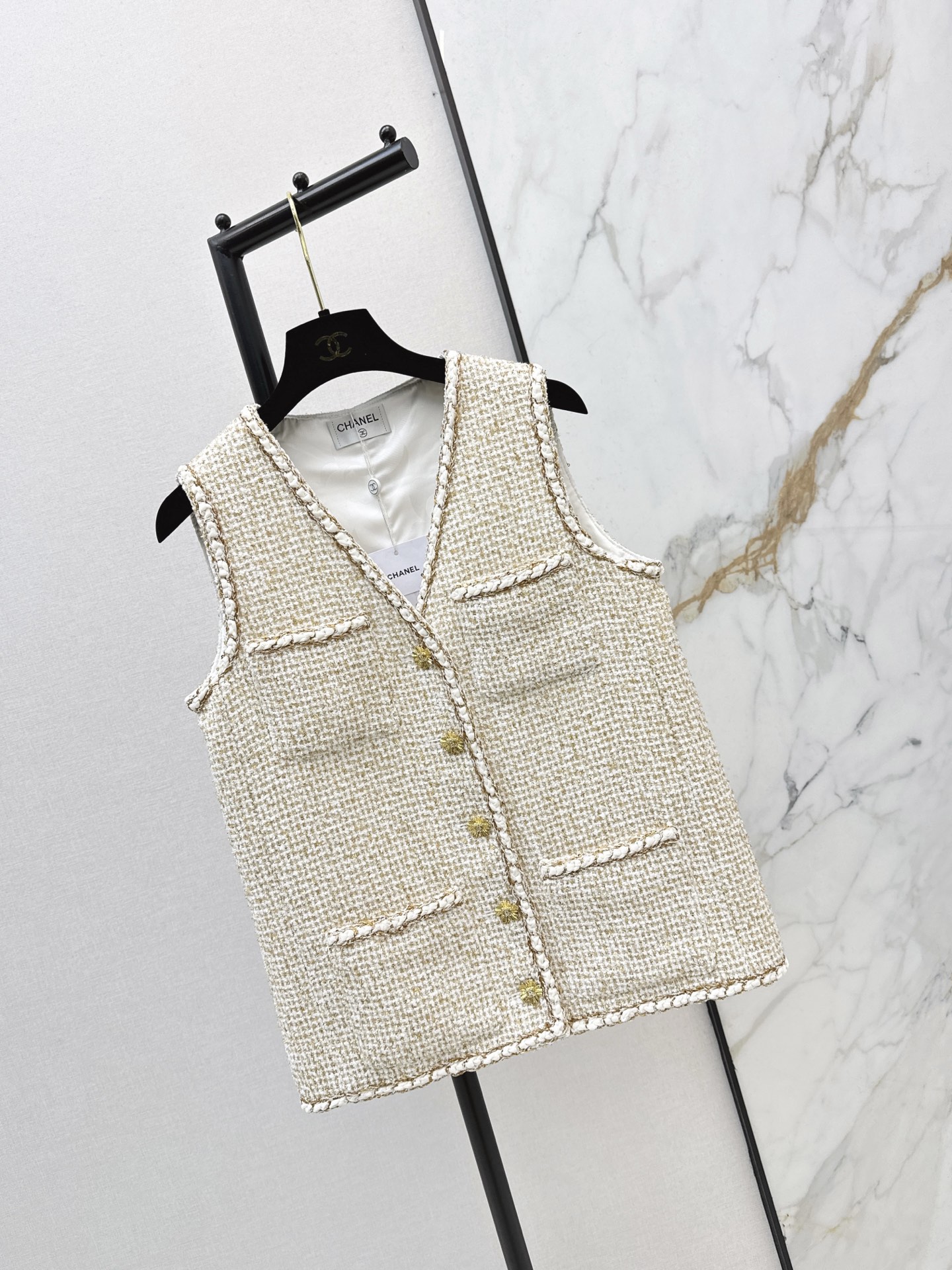 Chan 26fw tweed woven vest