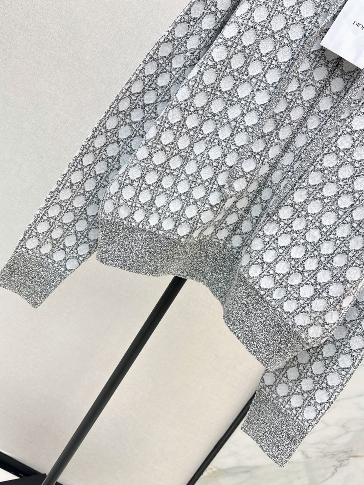 CD 26ss check jacquard knit hooded jacket
