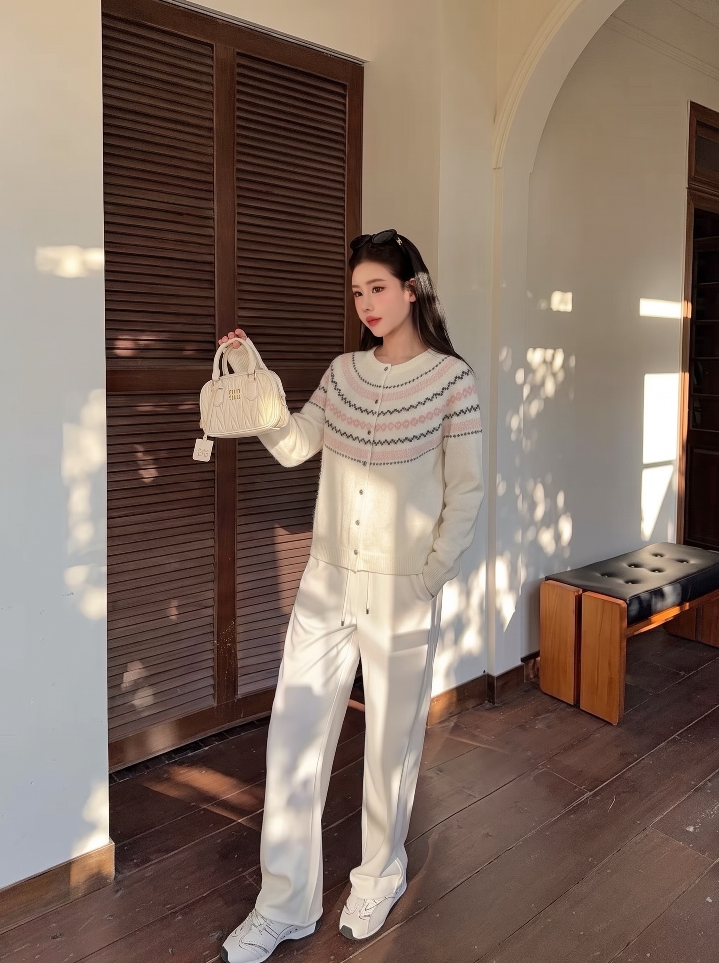 Max 26fw fair isle knit cardigan