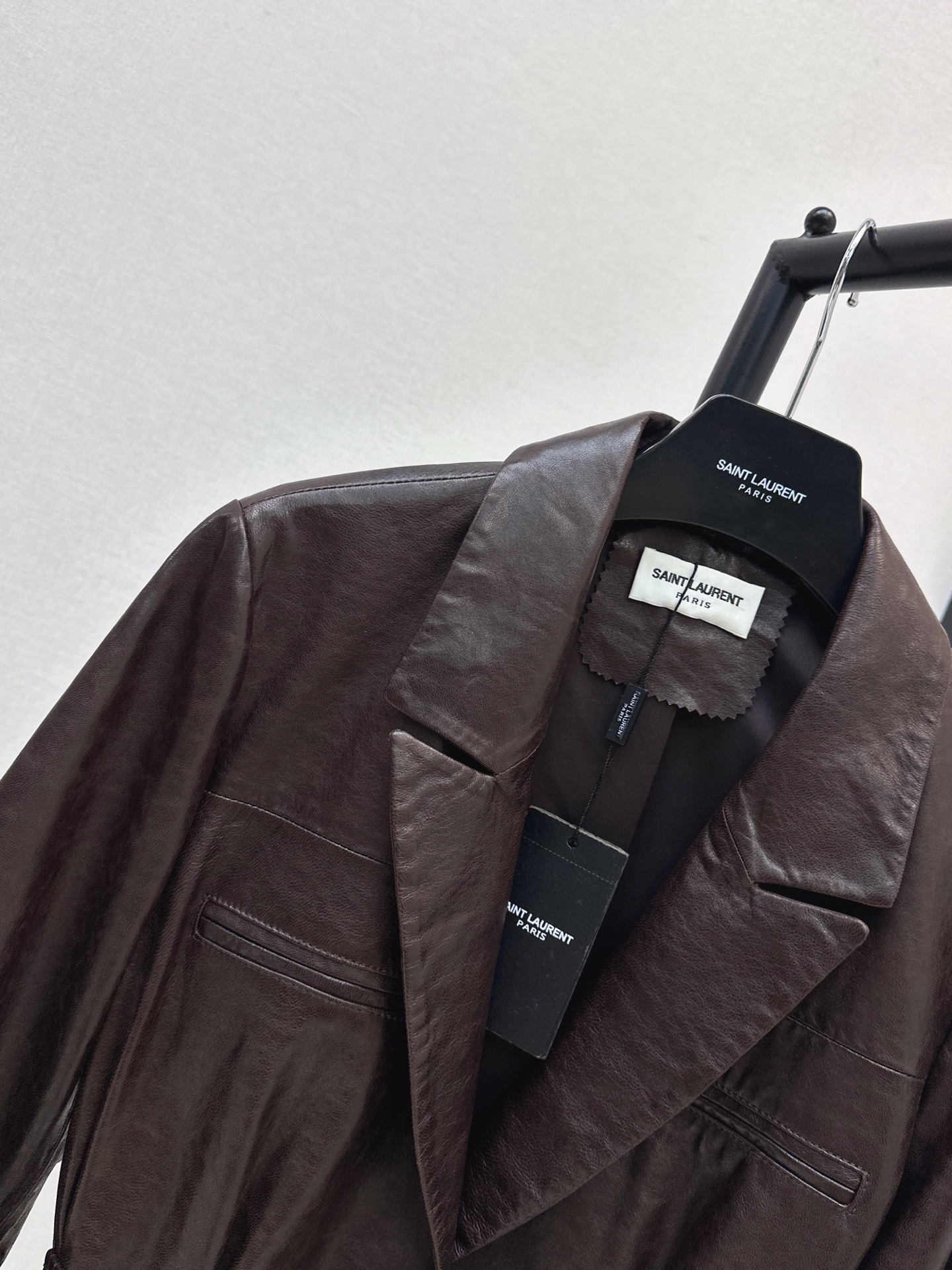 Sain 26fw belted leather jacket