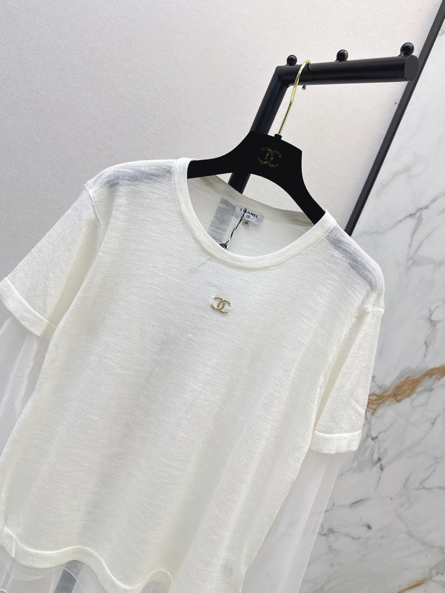 Chan 26ss 2in1 meash knitwear