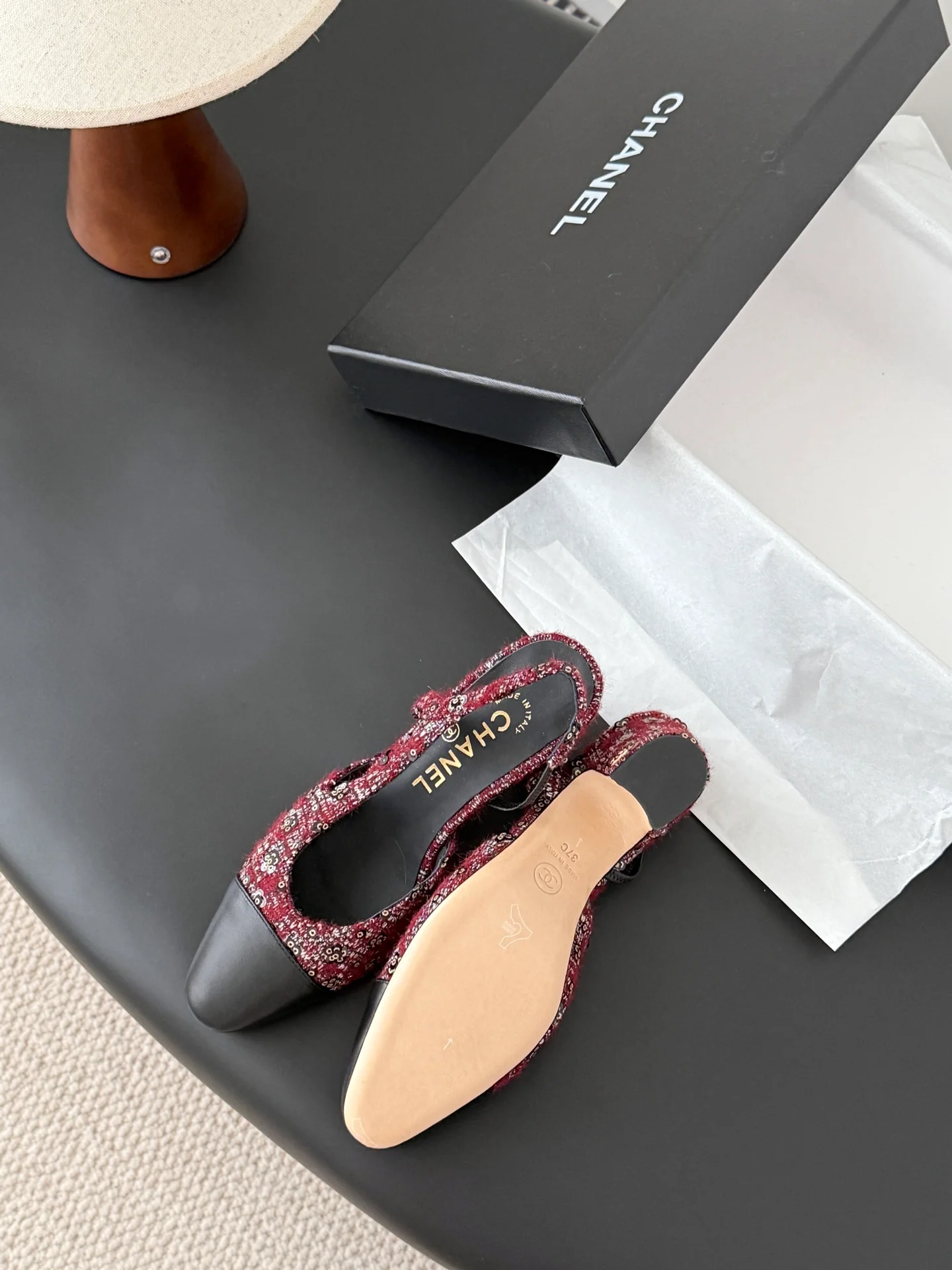 Chan 25fw slingback chunky heels