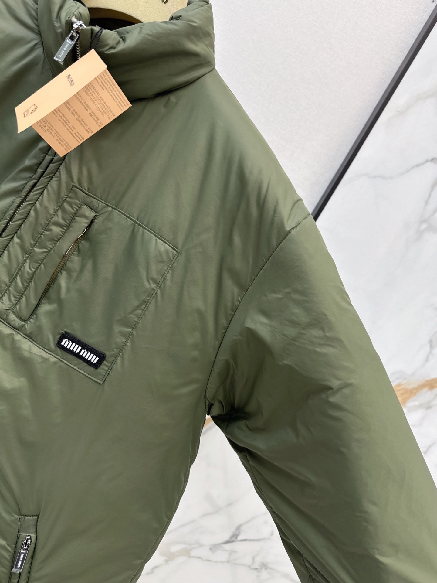 Miu 26fw zip-up down jacket