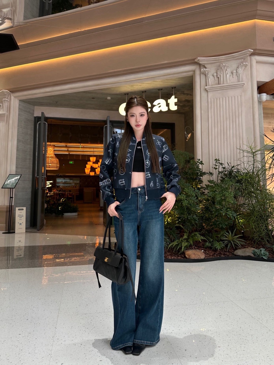 Her 26fw print zipper jacket