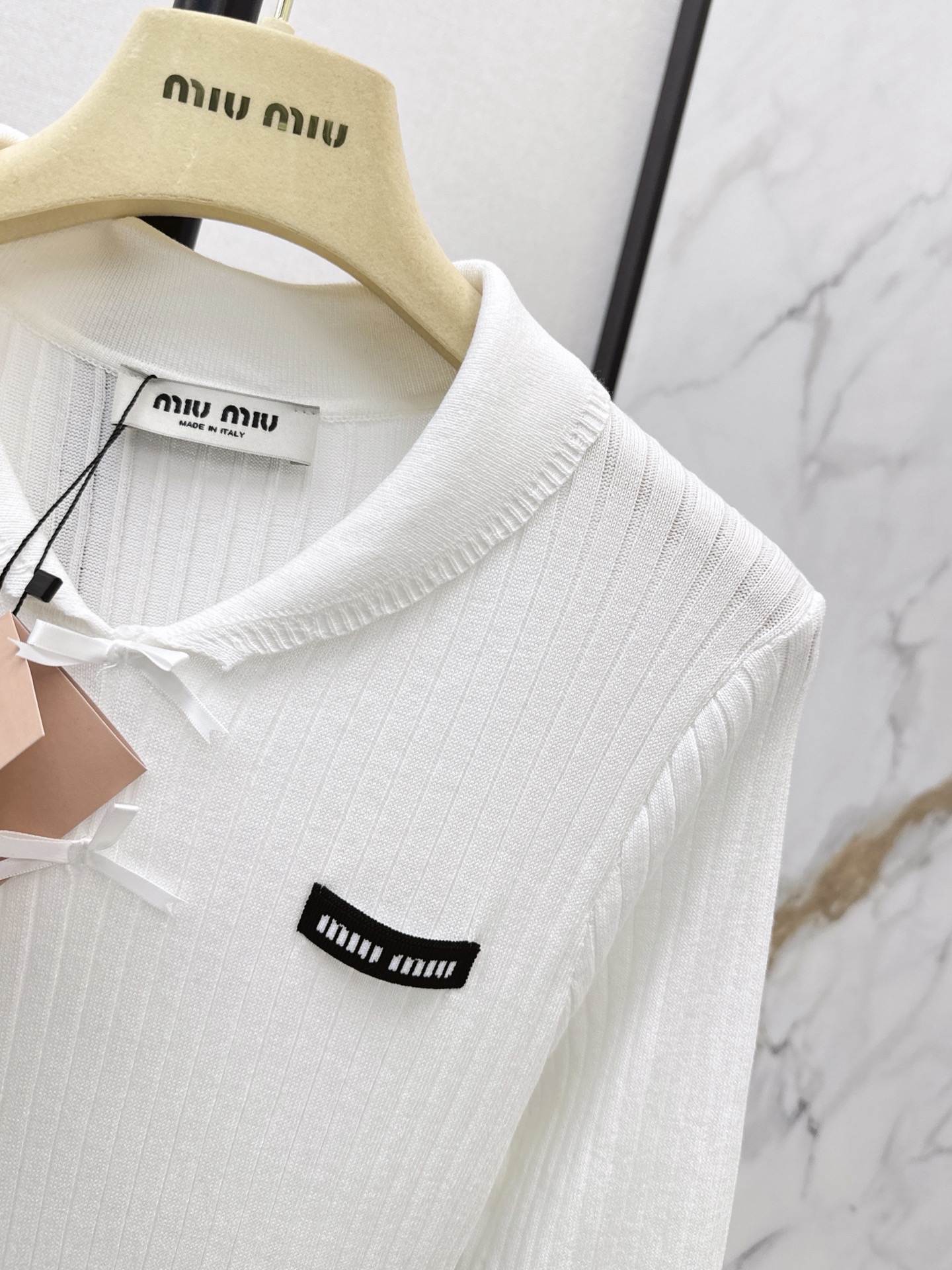 Miu 26fw slim-fit knit dress