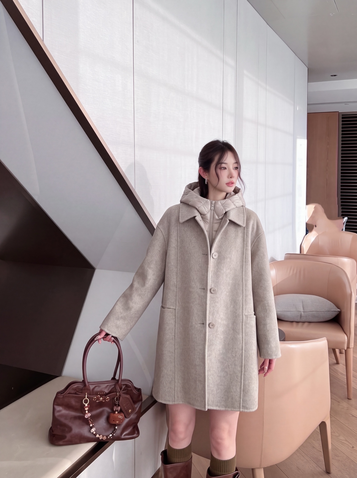 Max 26fw down vest woolen overcoats sets