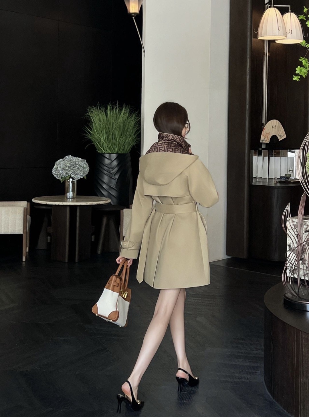 Fen 26fw hooded trench coats