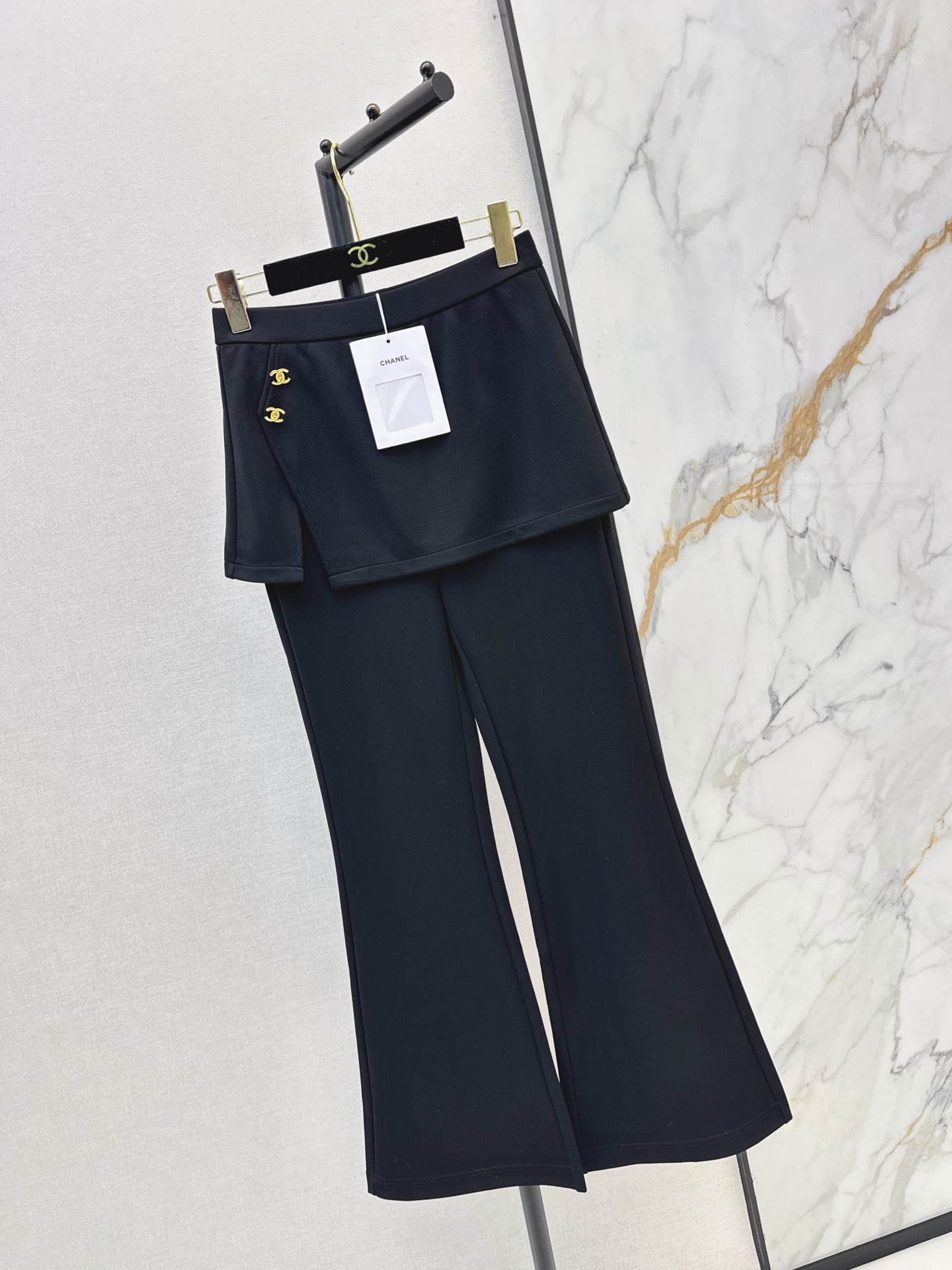 Chan 26fw skirt-overlay flared pants