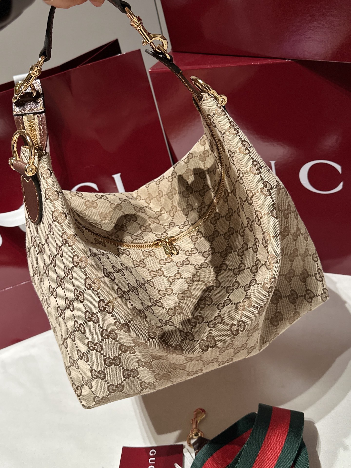 Guc Brera Monogram Hobo Bag