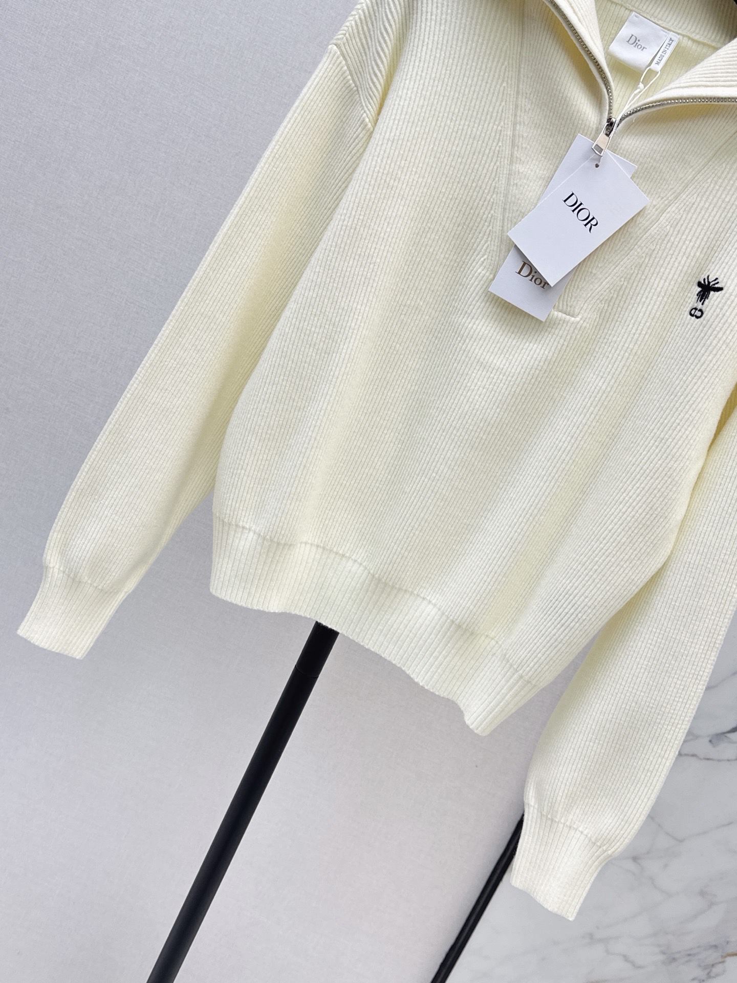 Chan 26fw zip-half knit sweater