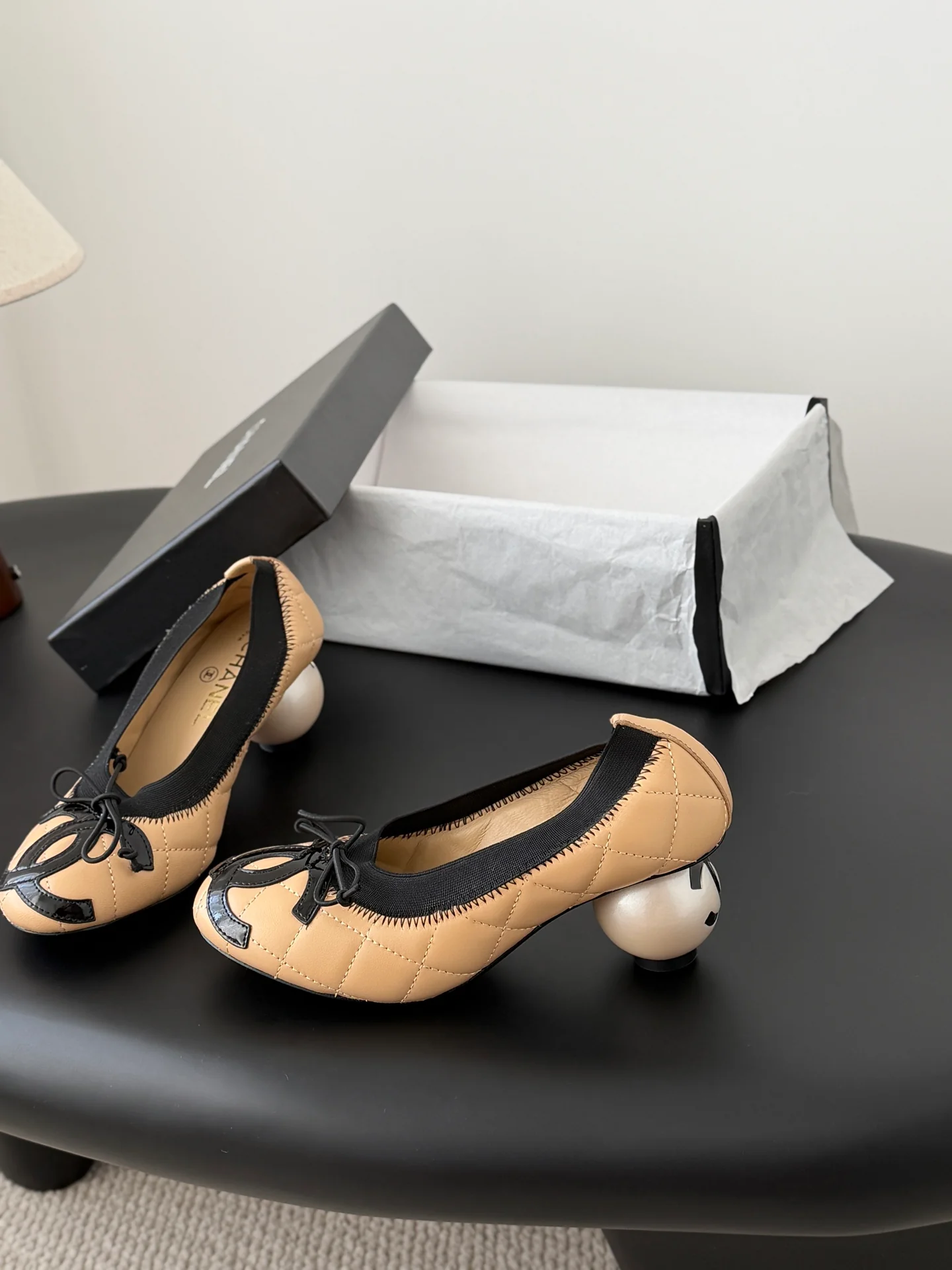 Chan 25k chunky heel ballerina shoes