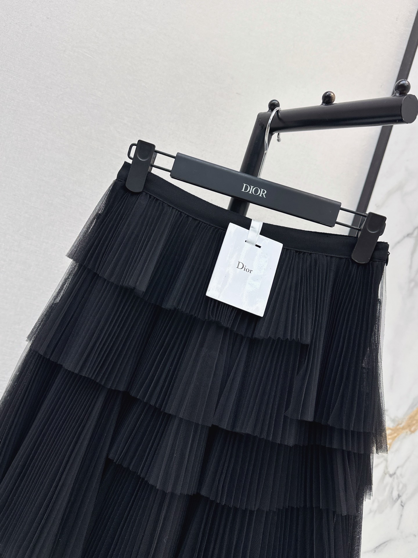 CD 26fw tiered pleated tulle midi skirt
