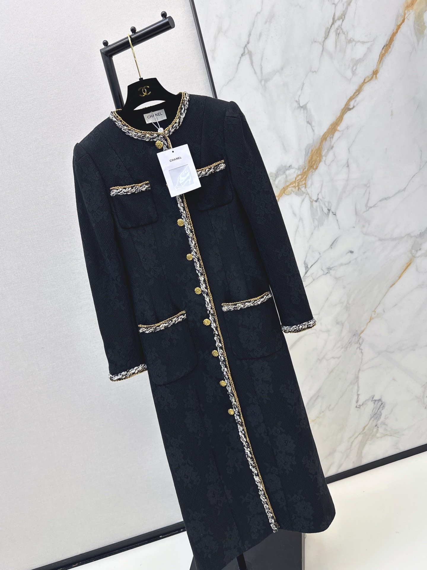 Chan 26fw lace trim overcoats