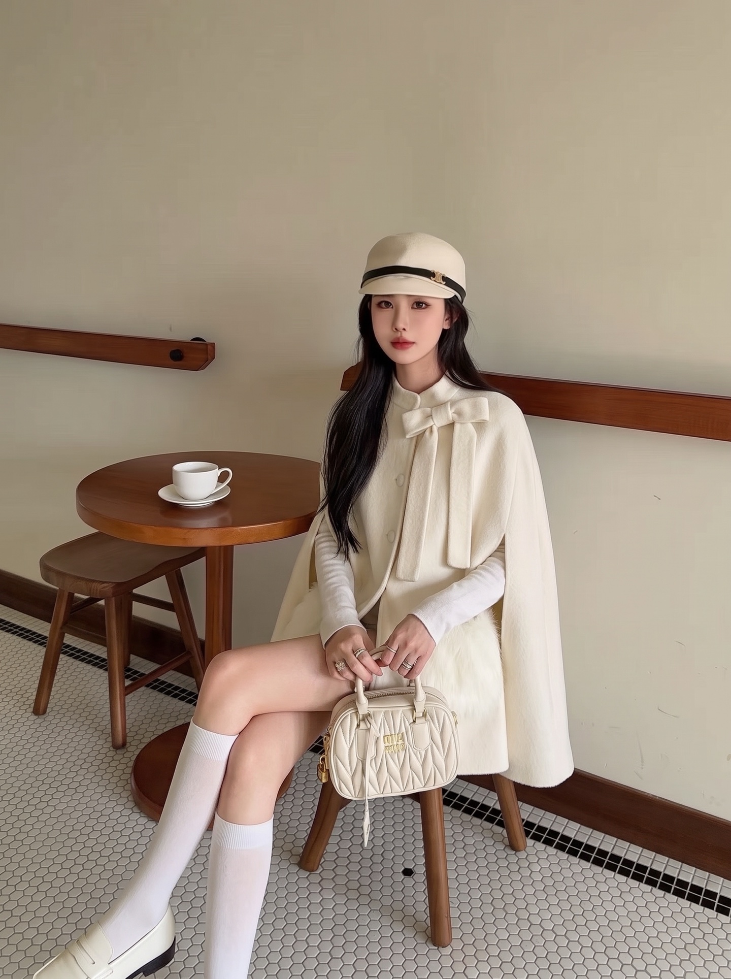 Fen 26fw woolen cape jacket