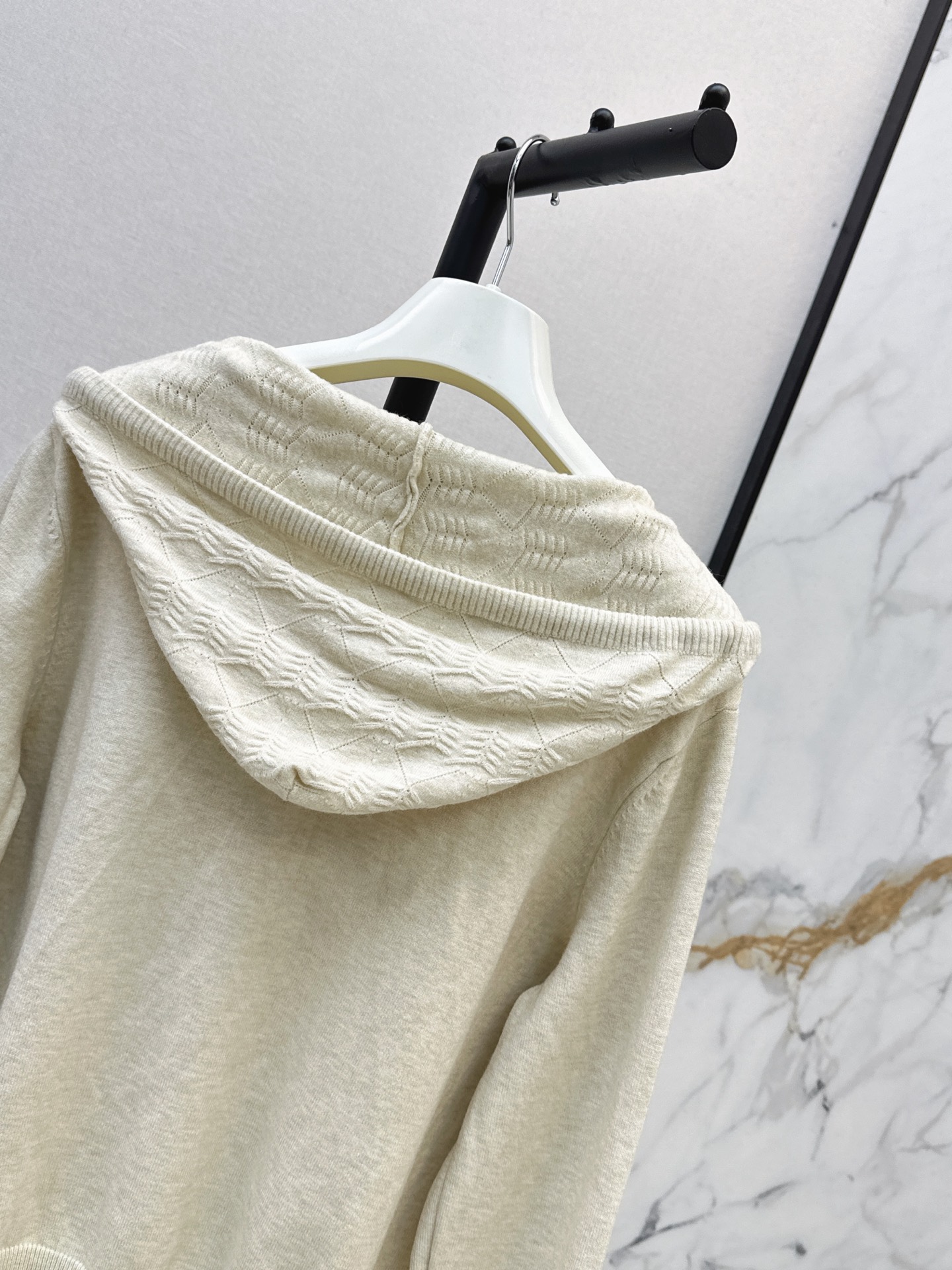 Loe 26fw hooded knit cardigan