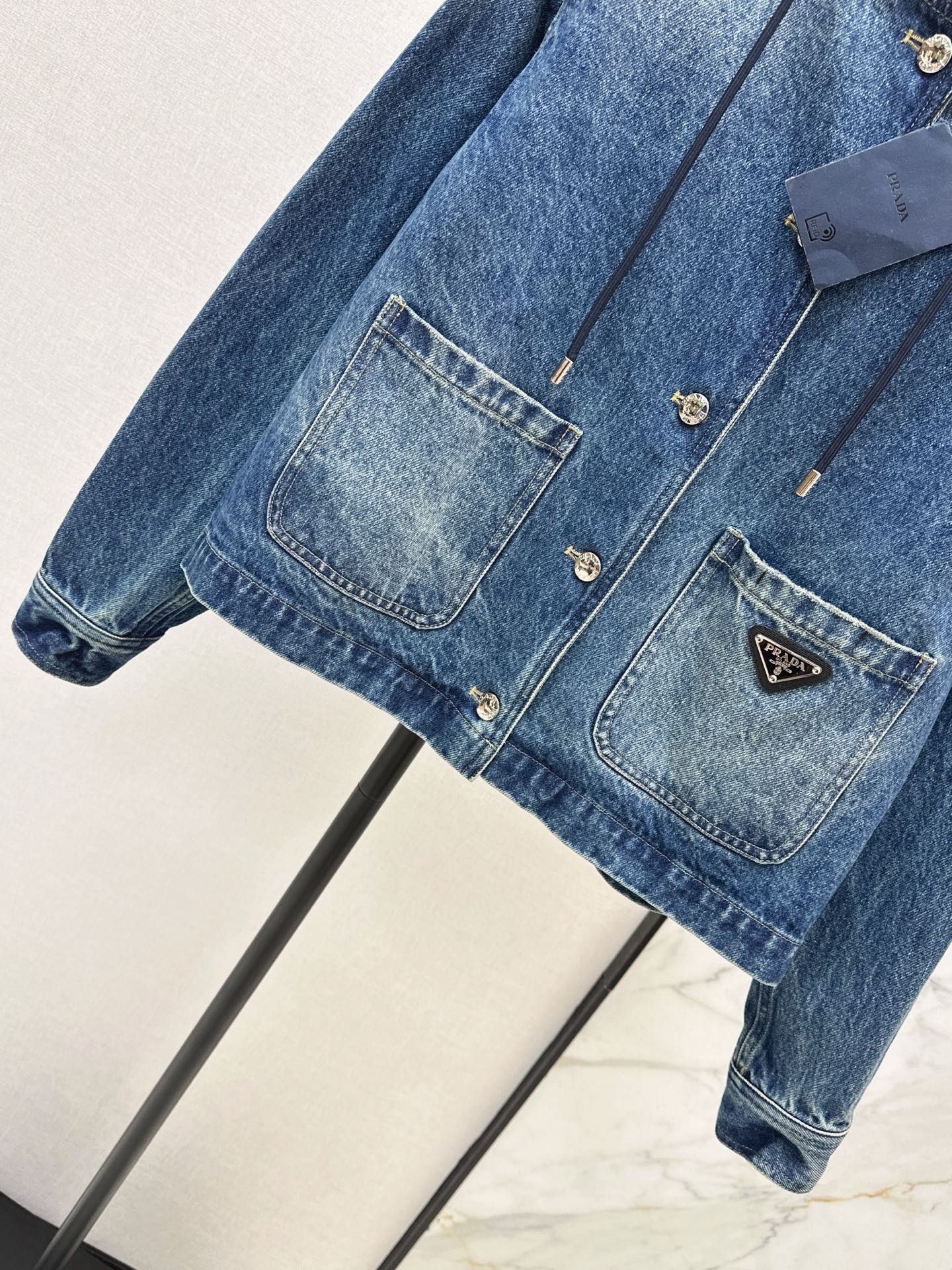 Pra 26fw hooded denim jacket