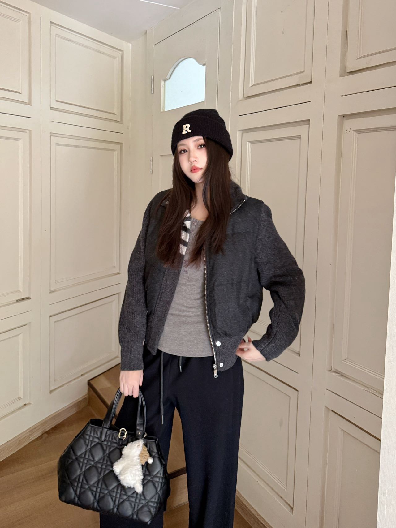 Thom 26fw knit contract down jacket