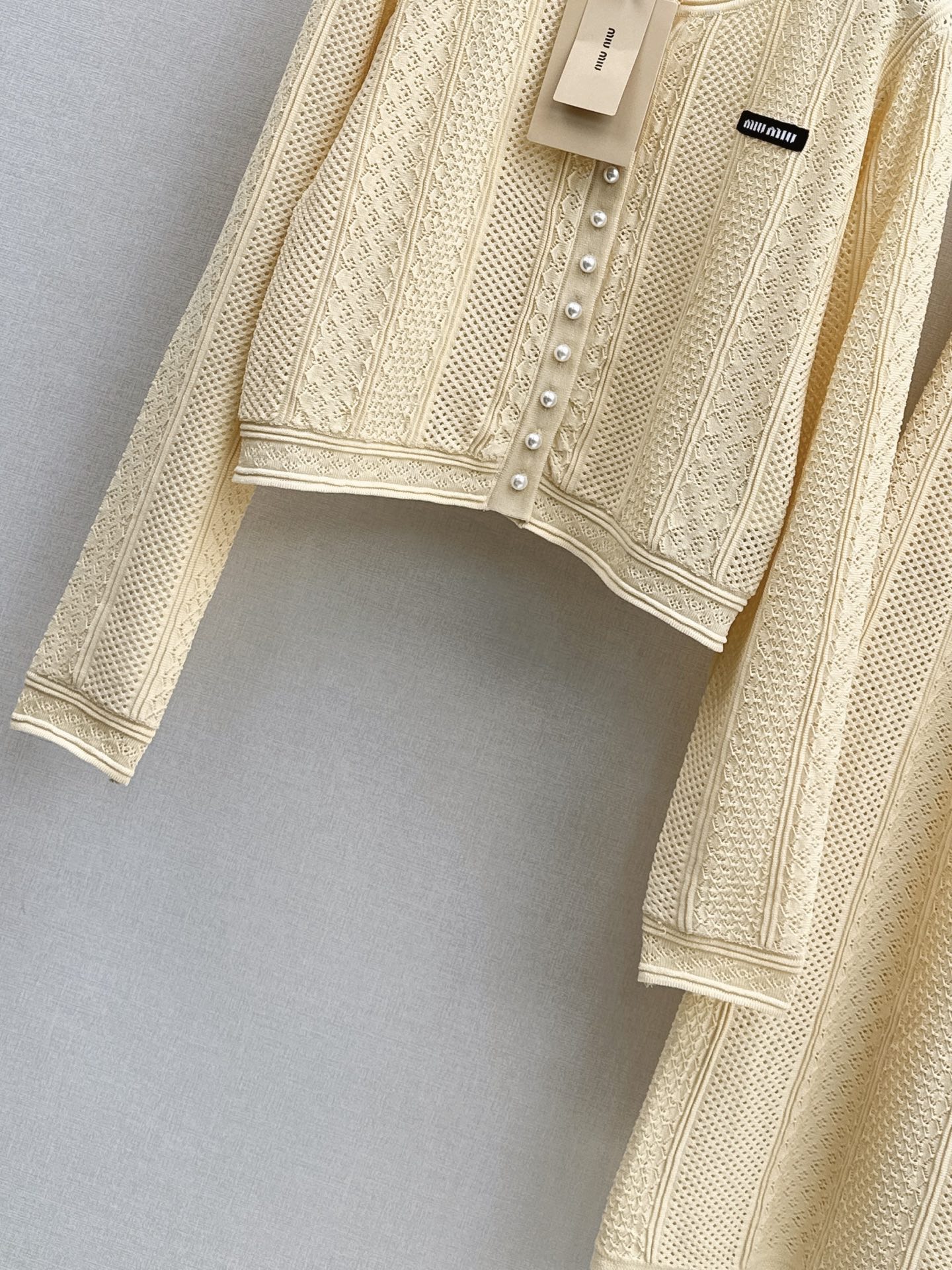 Miu 26fw knit cardigan skirt sets