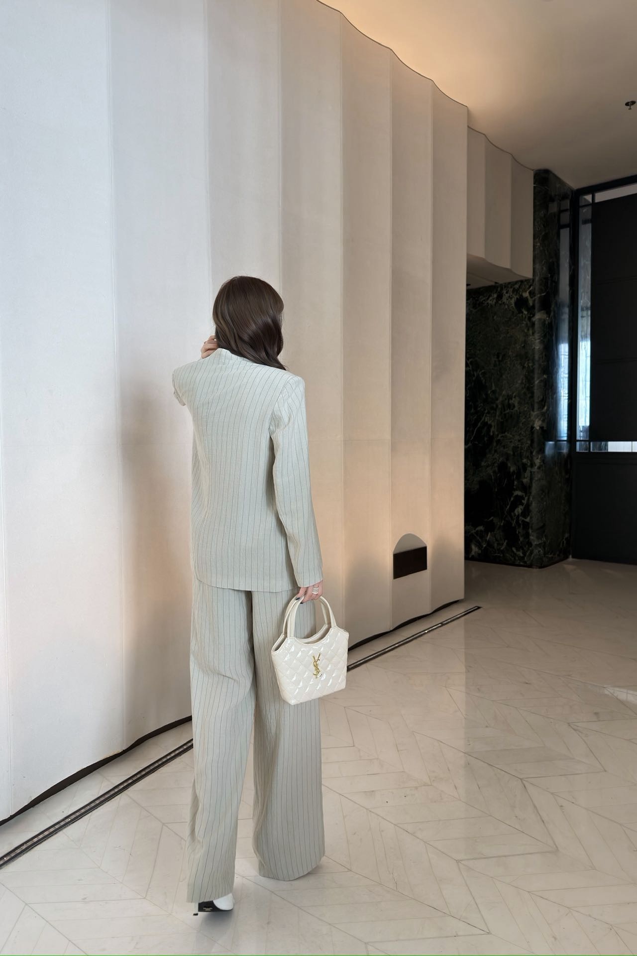 Sain 26fw v-neck blazer wide-leg pants sets