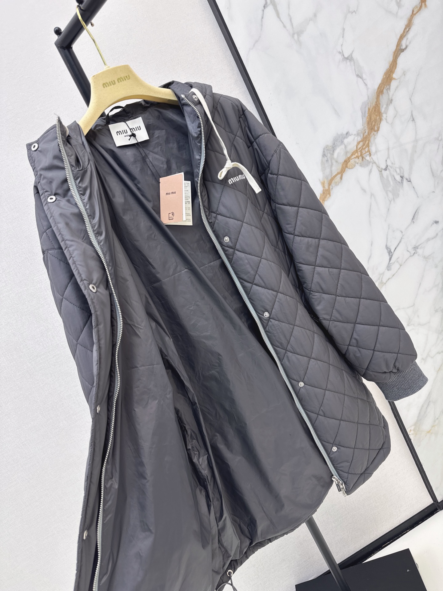 Miu 26fw hooded padded jacket