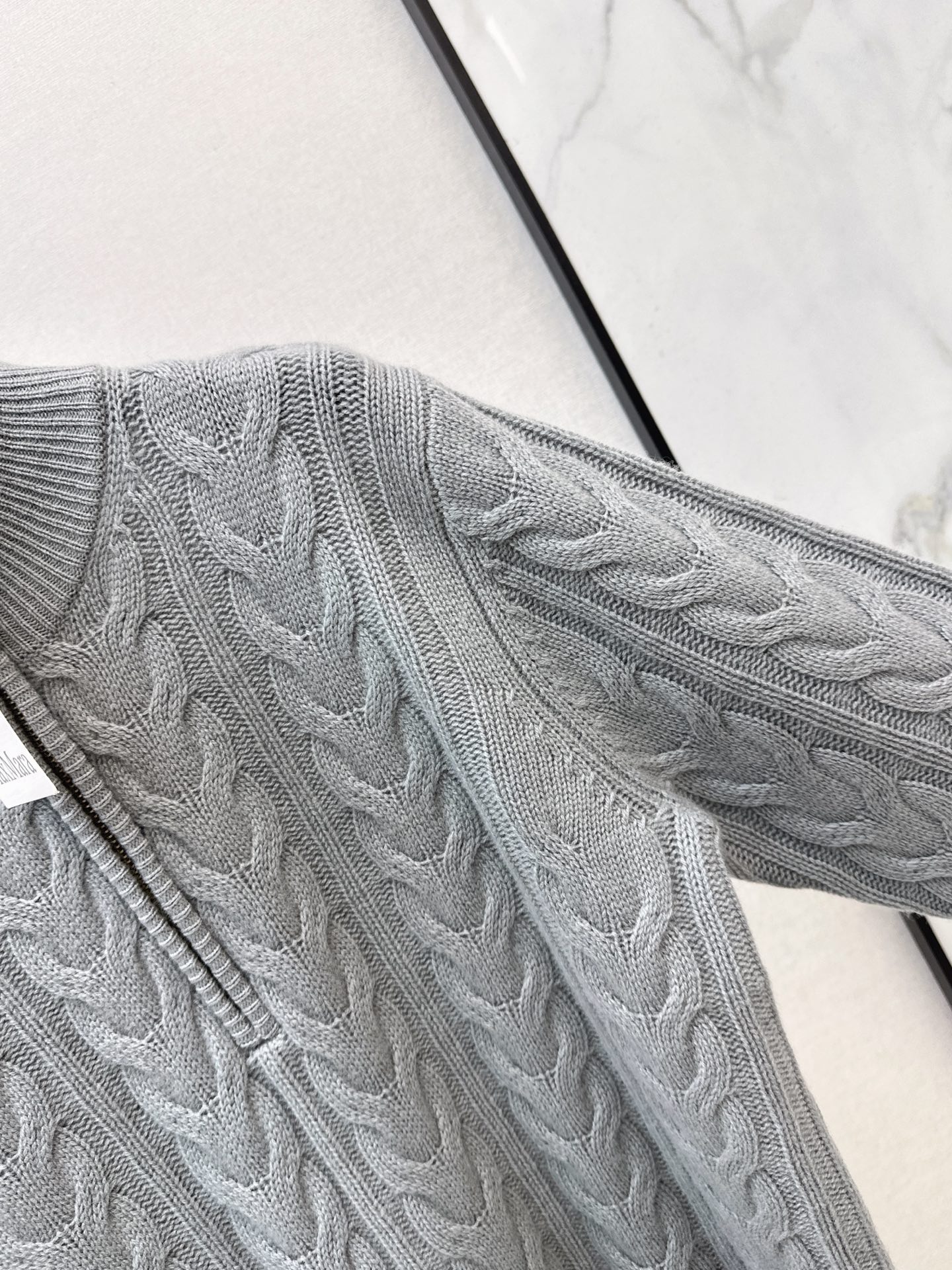 Max 26fw cable half-zip knit sweater