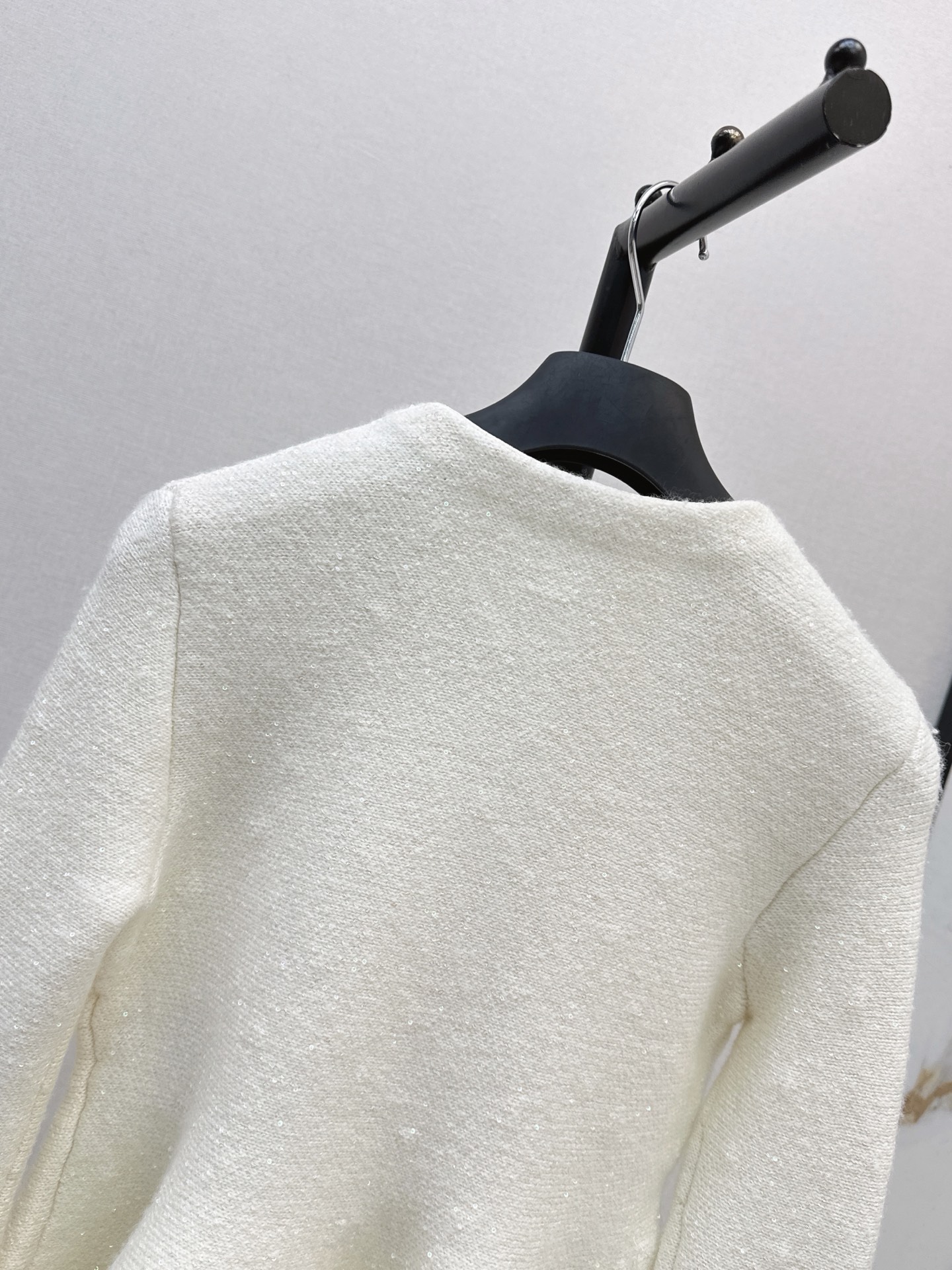 CD 26fw iridescent sequin bell-sleeve peplum knit jacket