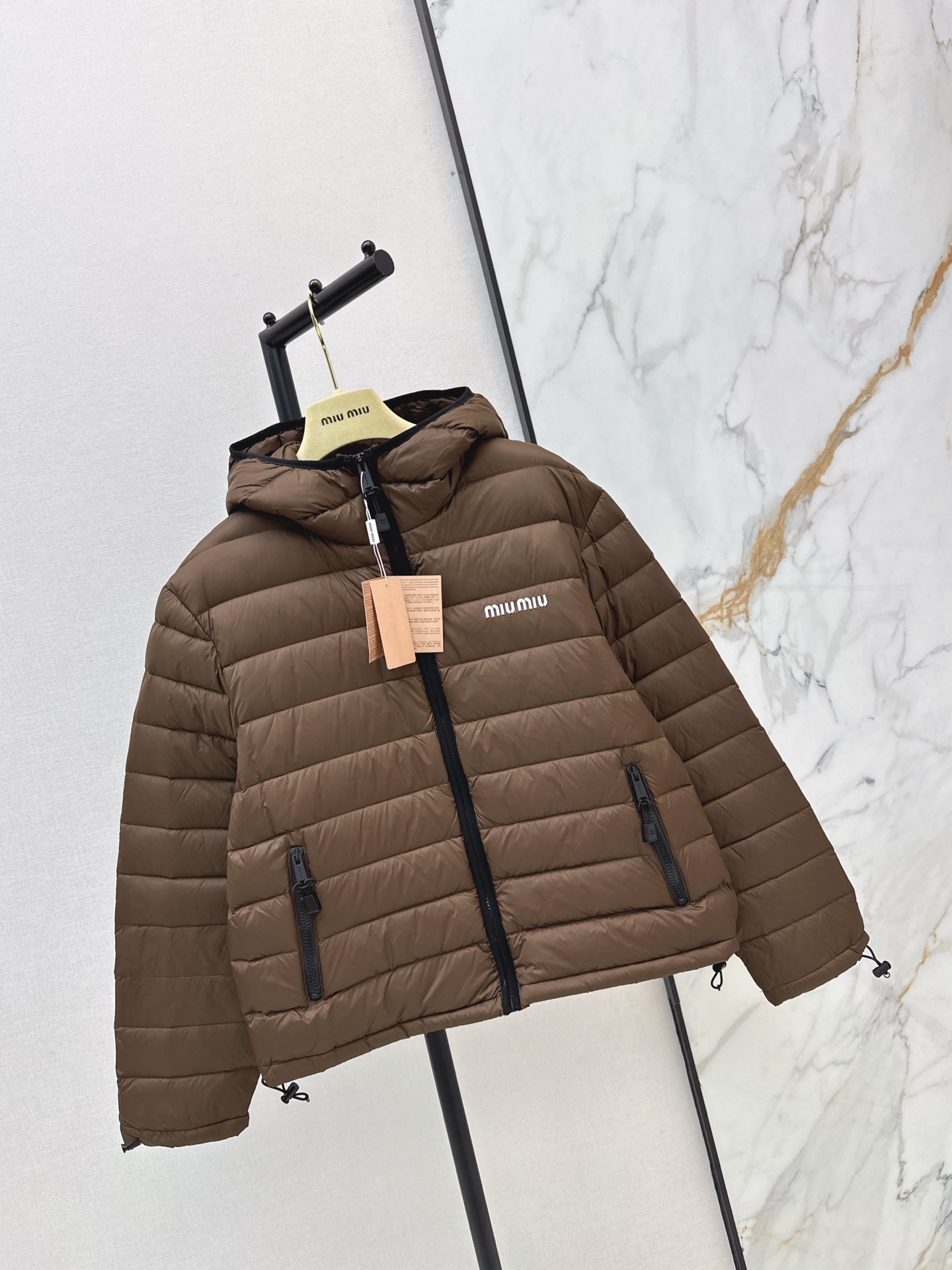 Miu 26fw hooded down jacket